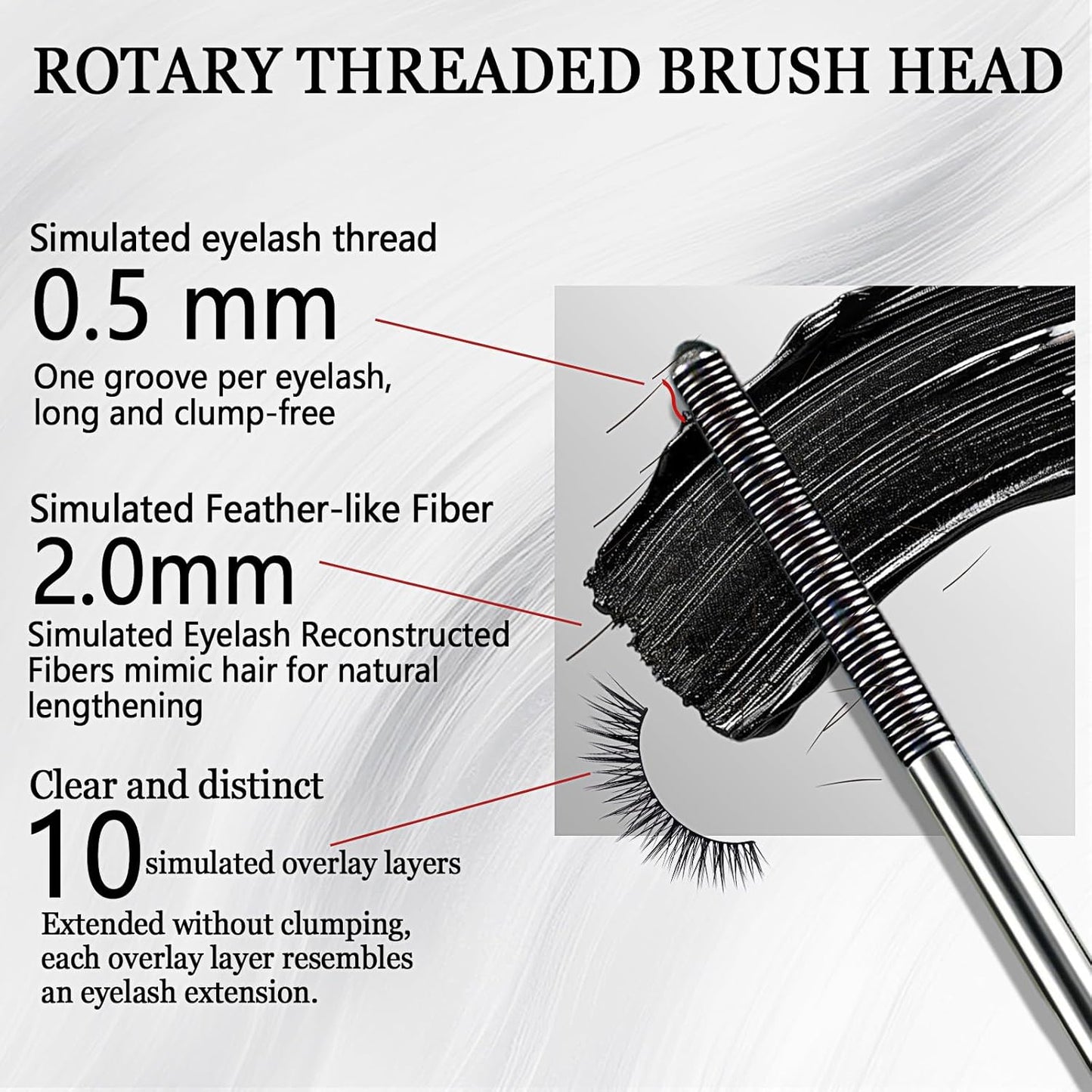 Iron Wand Mascara - Black Metal Curling Mascara with Added Fiber | Long-Lasting, Washable, Slim Volume