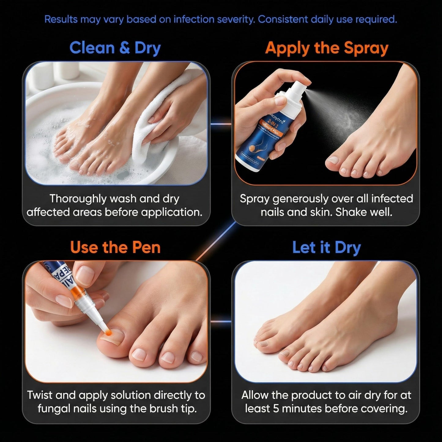 Athletes Foot Spray Treatment, Toenail Repair Extra Strength Pen