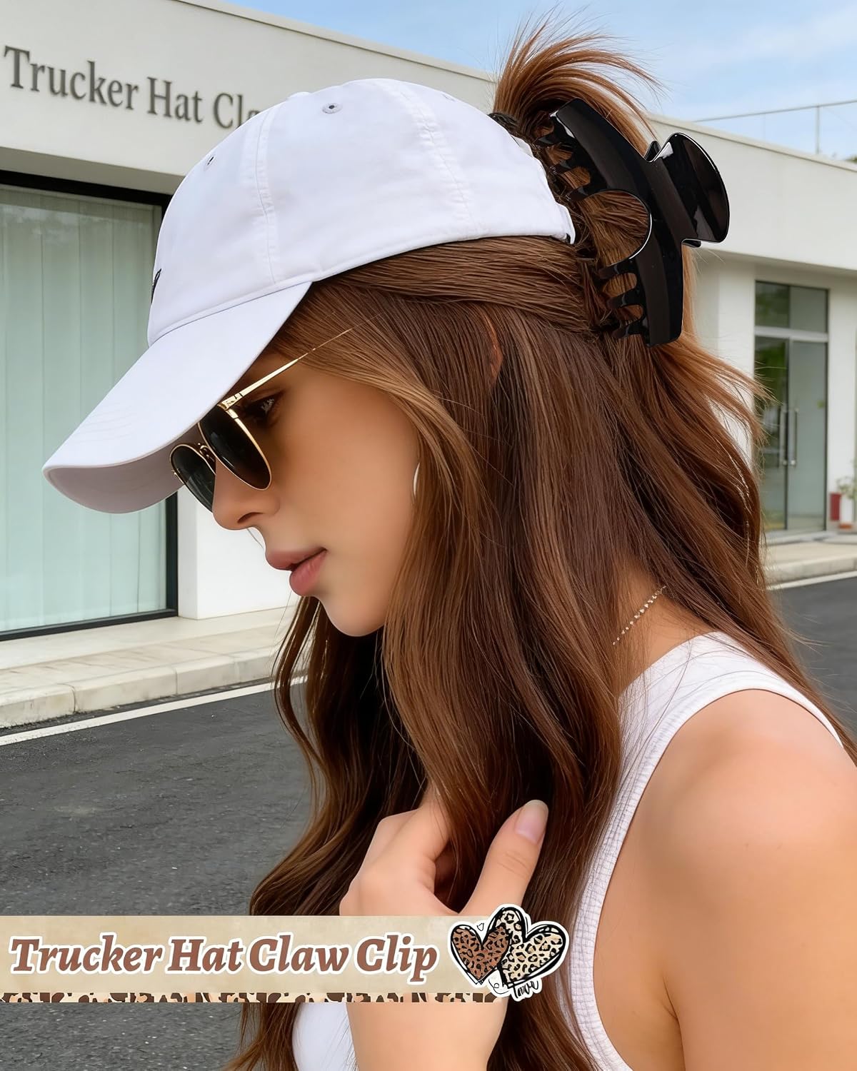 Hat Claw Clips for Women - 4PCS Strong Grip Hair Accessories for Trucker & Baseball Hats | Perfect for Thick Hair