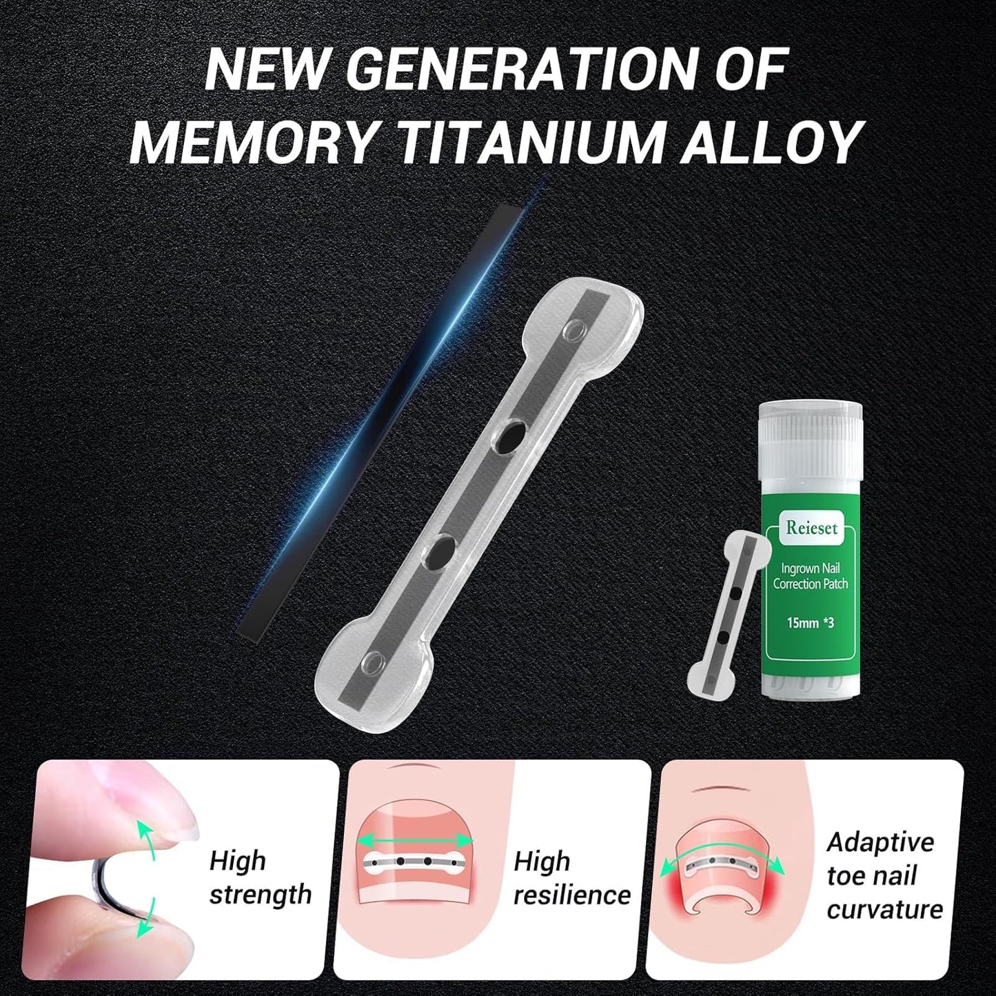 Ingrown Toenail Treatment Kit - Titanium Alloy Nail Tools for Curved Nail Repair | 0.59/0.67in