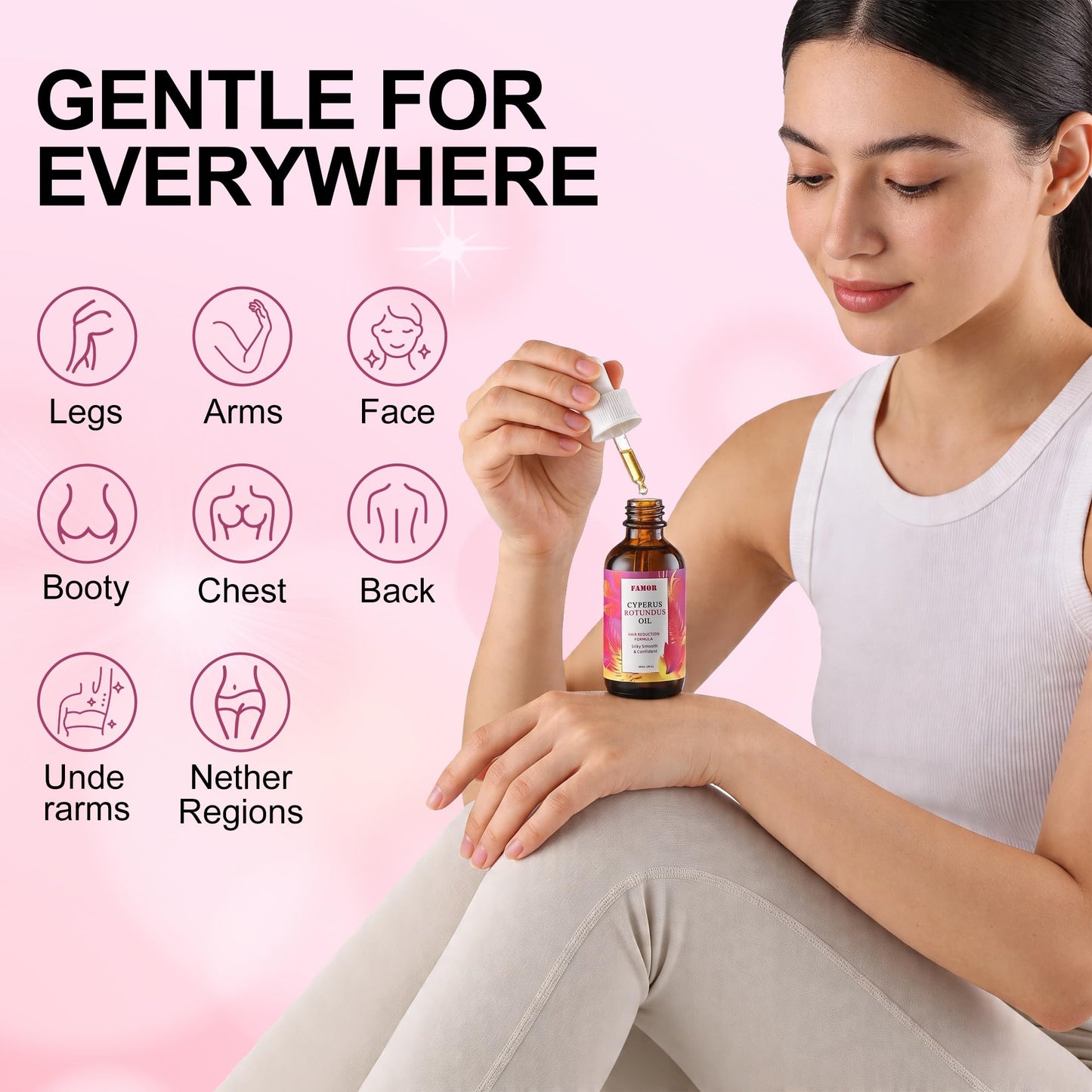 Cyperus Rotundus Oil 60ml / 2.0Fl Oz-Natural Cyperus Rotundus Oil Moisturizing & Soothing For Reducing Body Hair GrowthWomen & Men All Skin Types.
