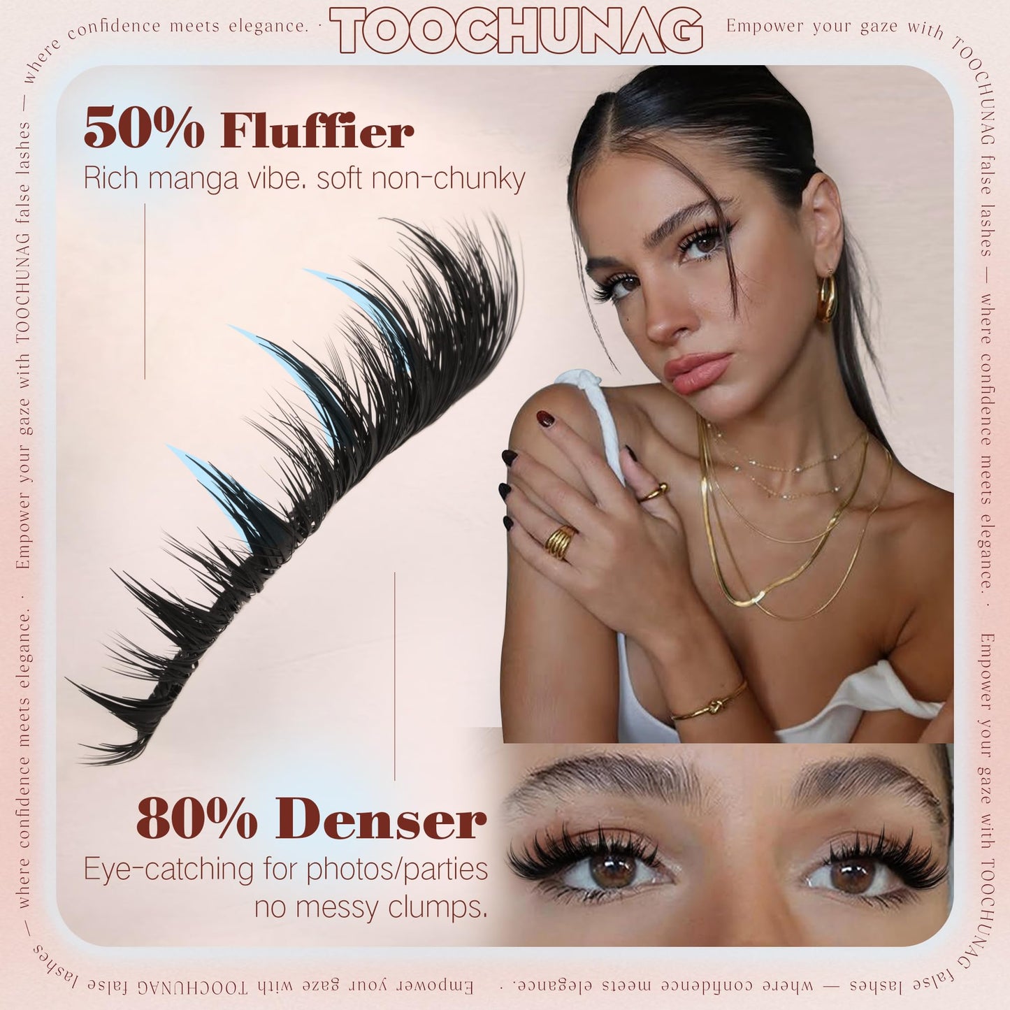 TOOCHUNAG Anime Lash Clusters 12-20mm Manga Eyelash Clusters Volume Cluster Eyelash Extensions D Curly Lashes Clusters DIY Lash Extensions Wispy Individual Lashes