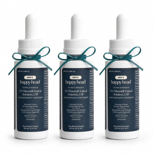 Minoxidil Hair Growth Serum for Men - 5% Solution, Unscented Daily Use | 3 Bottles, 60 mL Each