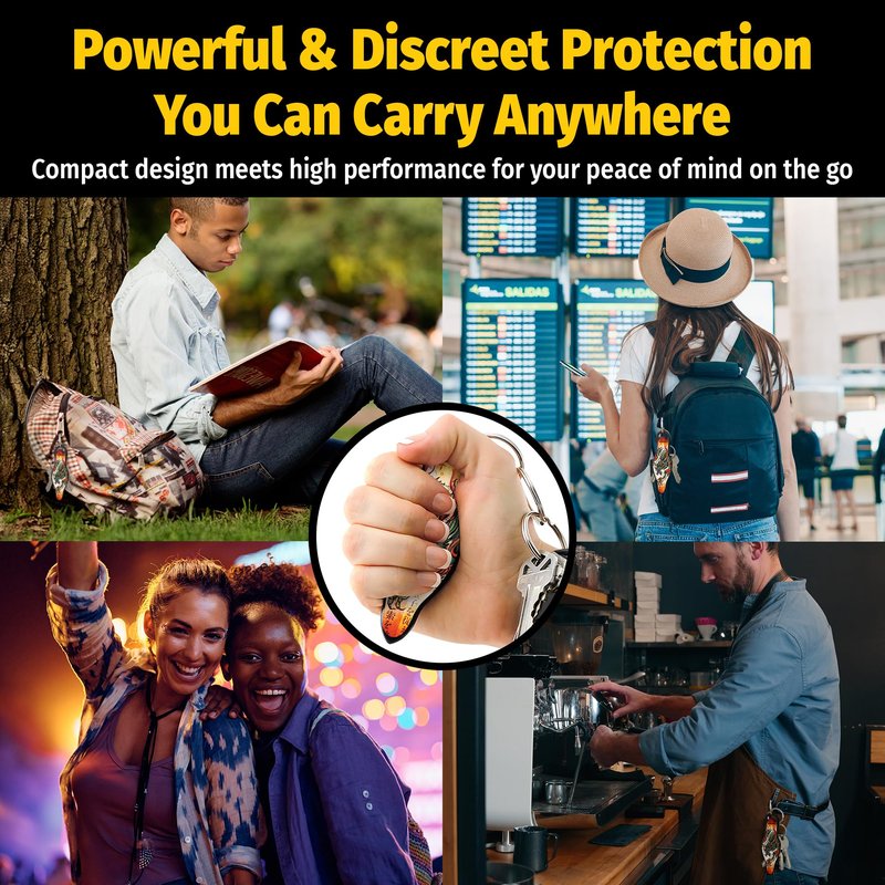 MUNIO Self Defense Keychain – Lightweight, Stylish & Portable Safety Tool for Women & Men – Non-Lethal Kubotan, Easy to Use, TSA Approved – Made in USA – Dragon Legend Design