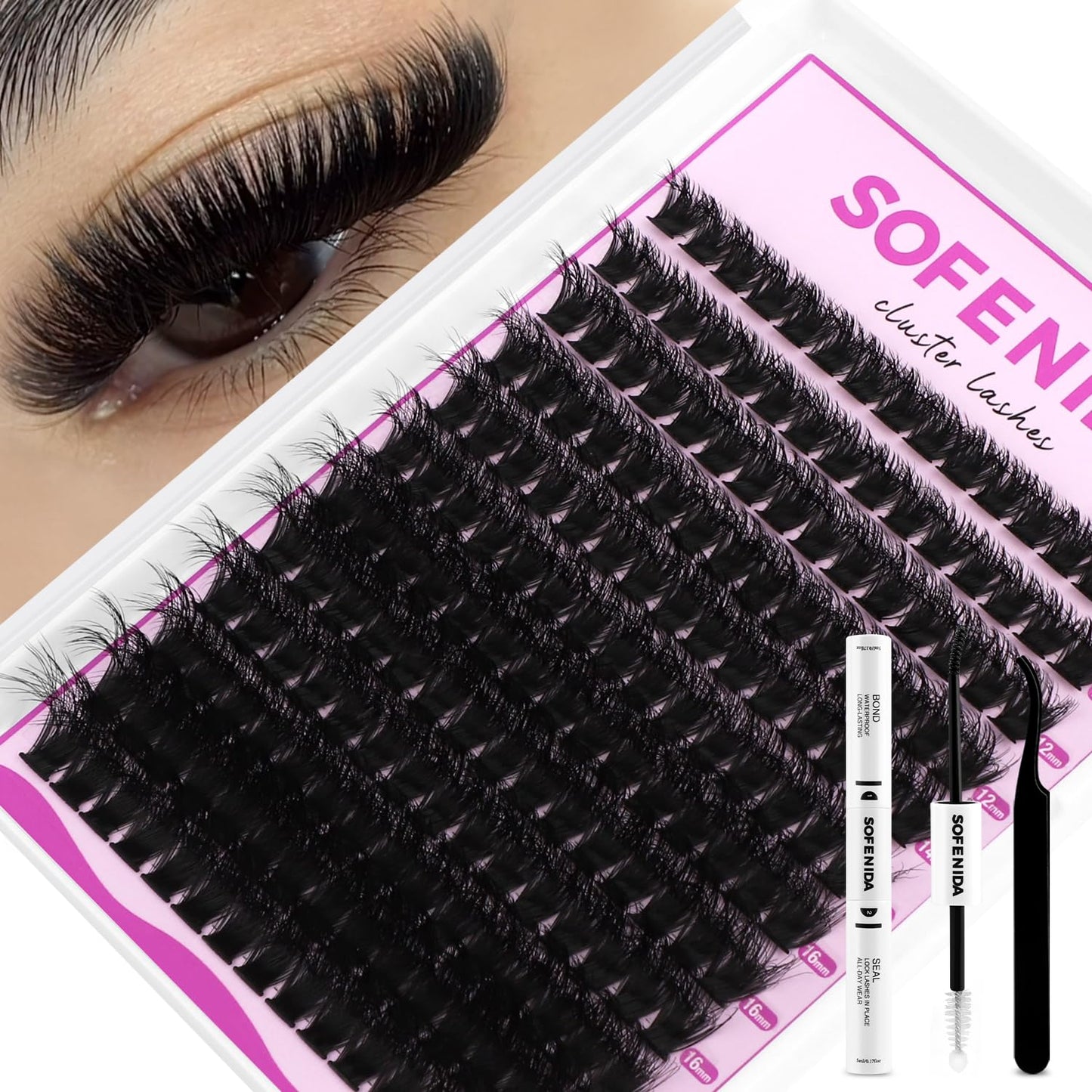 SOFENIDA Lash Clusters Kit Lash Extensions Kit Clusters Eyelash Extension Kit Lash Clusters DIY at Home