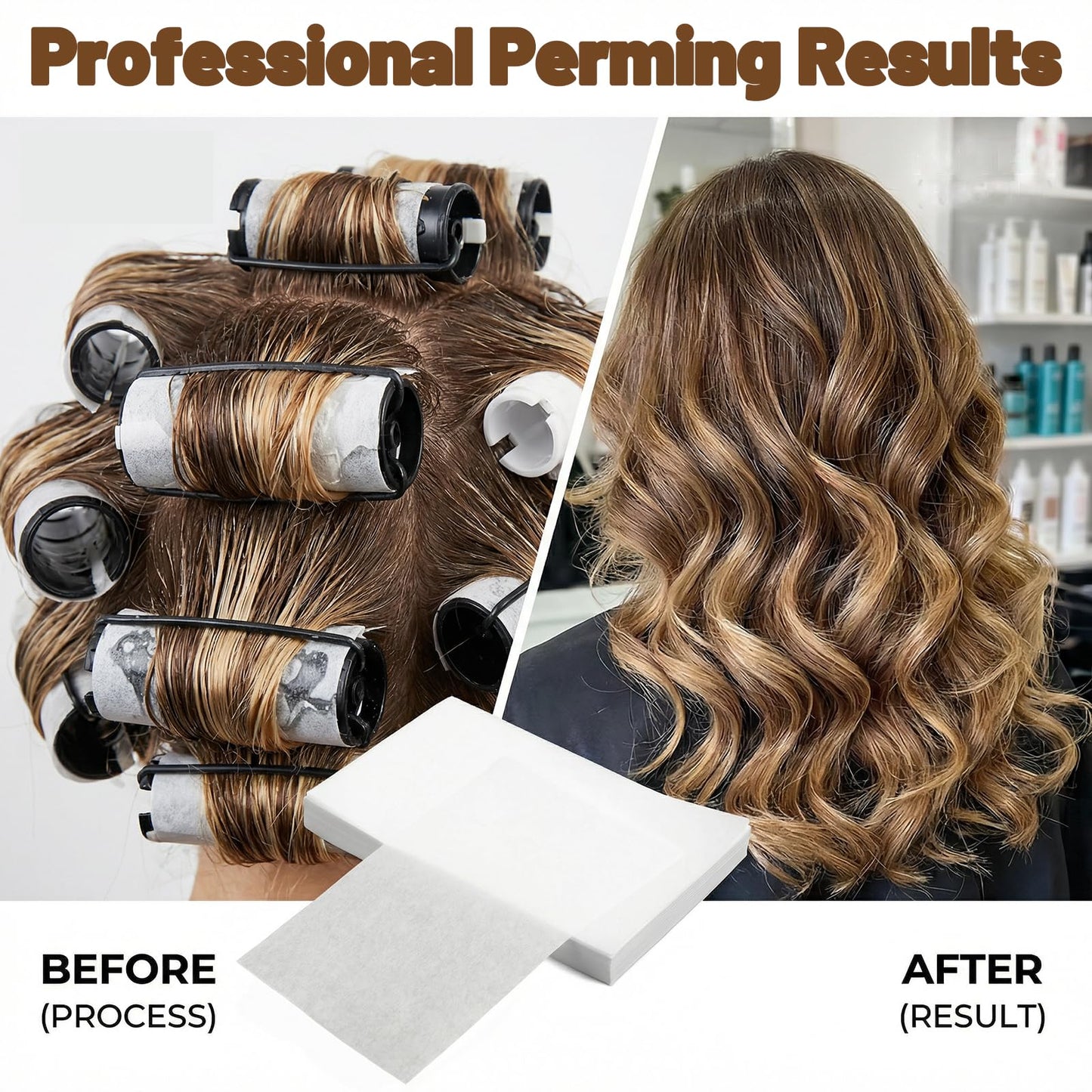 Mabor 480Pcs Perm Papers for Hair, Heat-Resistant End Tissue for Hair Perm, Disposable Curling Paper for Salon Shop