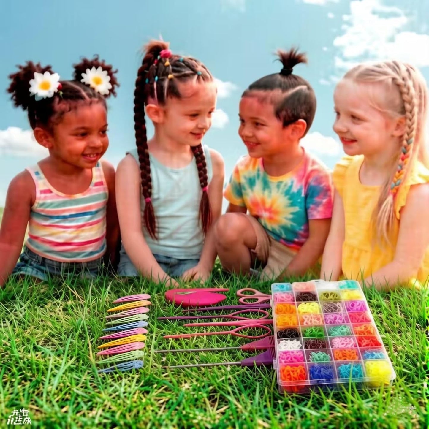 Small Hair Rubber Bands - 2000 Pcs in 32 Colors with 18 Styling Tools | Mini Elastic Hair Ties for Kids & Toddlers