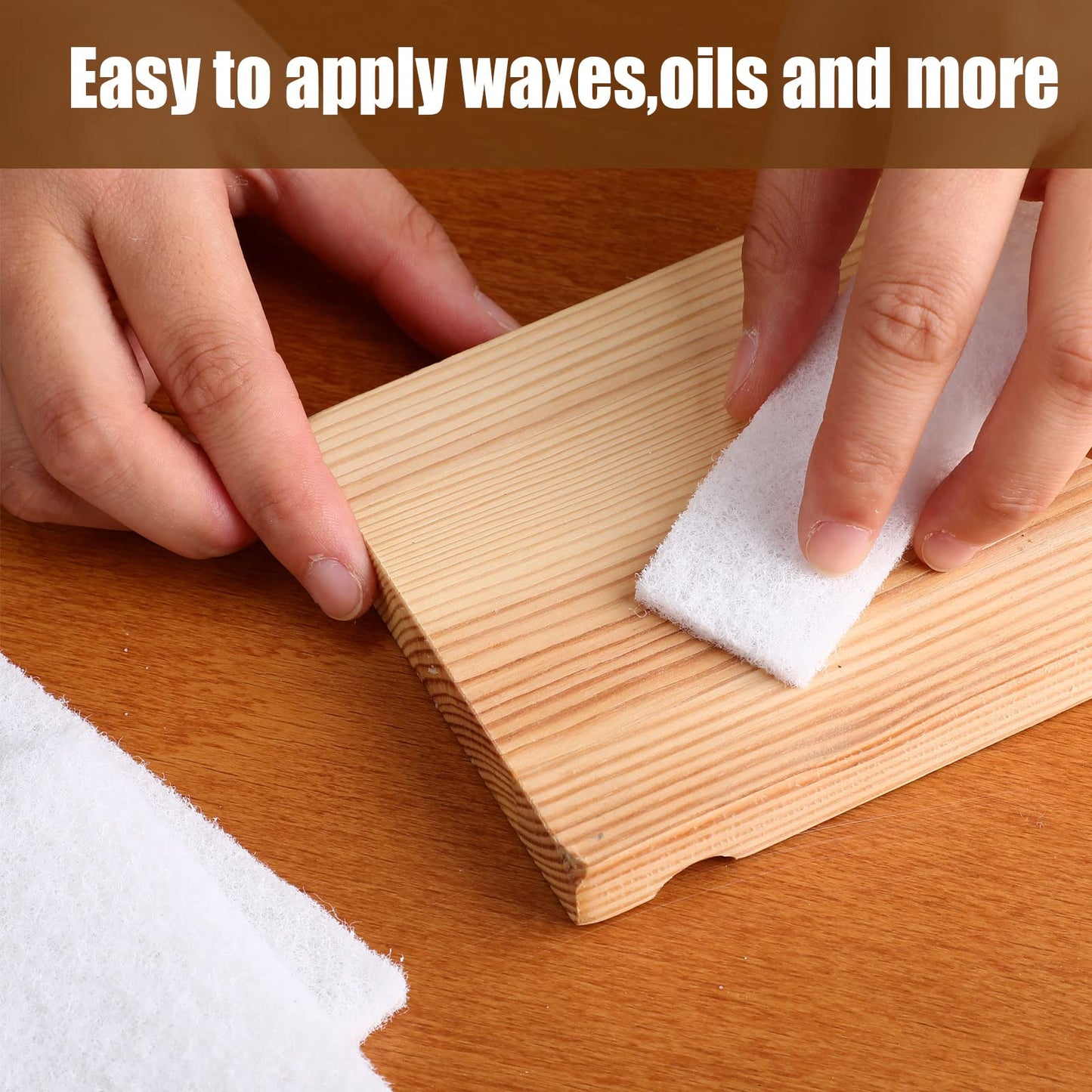 Hoolerry 40 Pcs White Scrub Pads Light Duty Scouring Non Woven Pad Non Scratch Abrasive Hand Multipurpose Scouring Sponge Multi Surface Scrubber Pads for Cleaning Polishing Home(6 x 9 Inch,White)