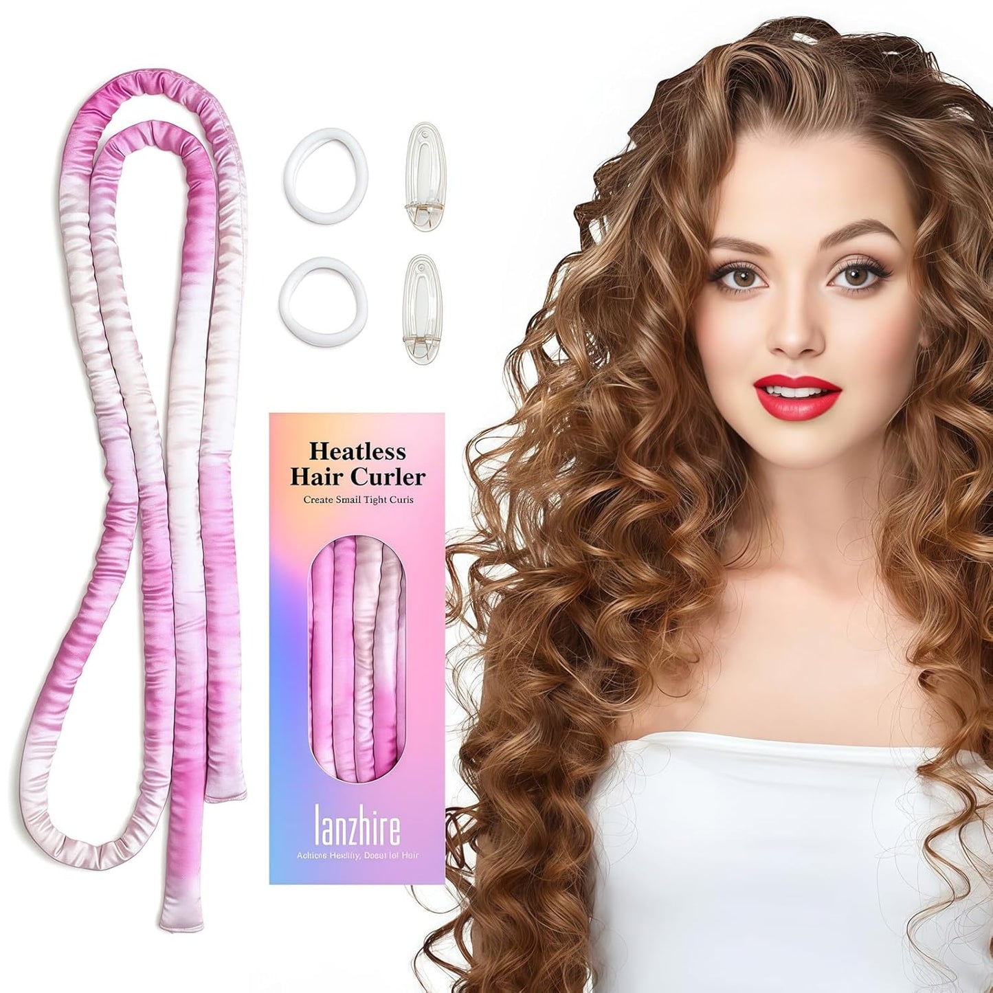 No Heat Overnight Curling Headband - Heatless Curlers for Long & Short Hair | Black