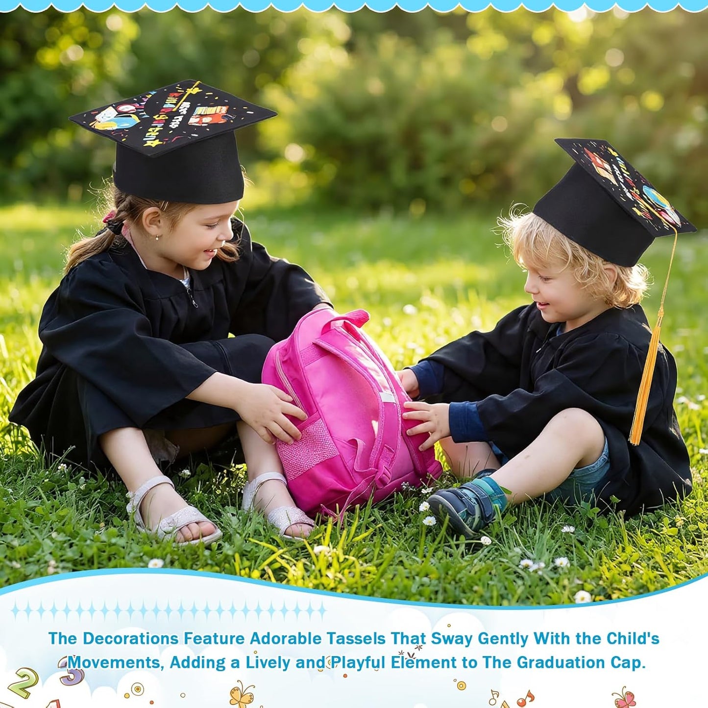 Kindergarten Graduation Caps - 12 Pcs Multicolor Preschool Hats for 2026 Grads | Perfect for Kids