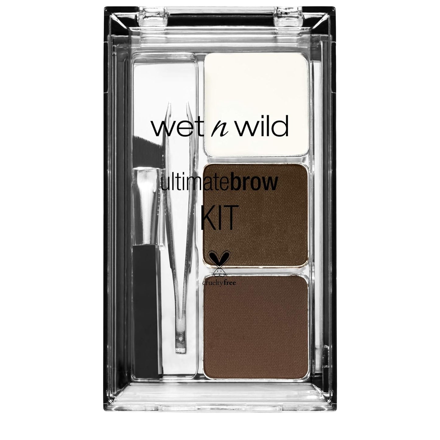 Ultimate Eyebrow Makeup Kit - Long-Lasting Matte Brow Powder, Tweezers & Brush | Dark Brown Compact