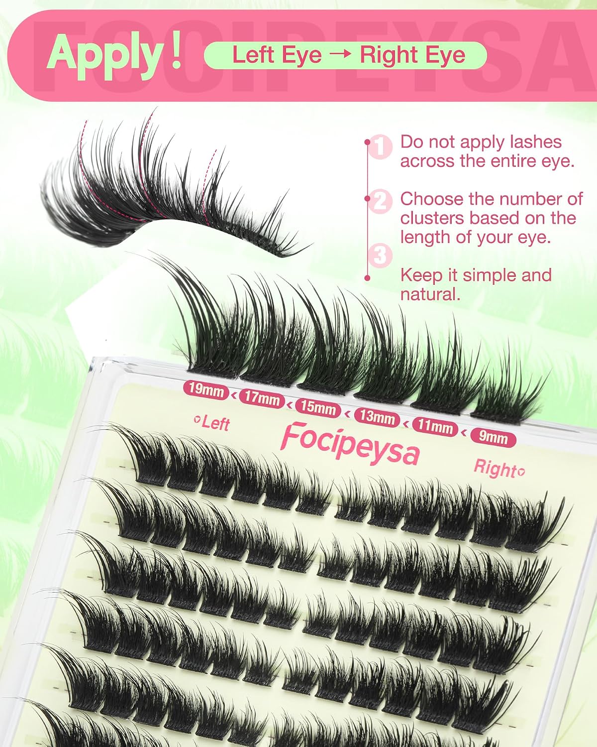 Fox Lash Clusters - Natural Wispy Eyelash Extensions | Reusable 11-19mm DIY Individual Lashes