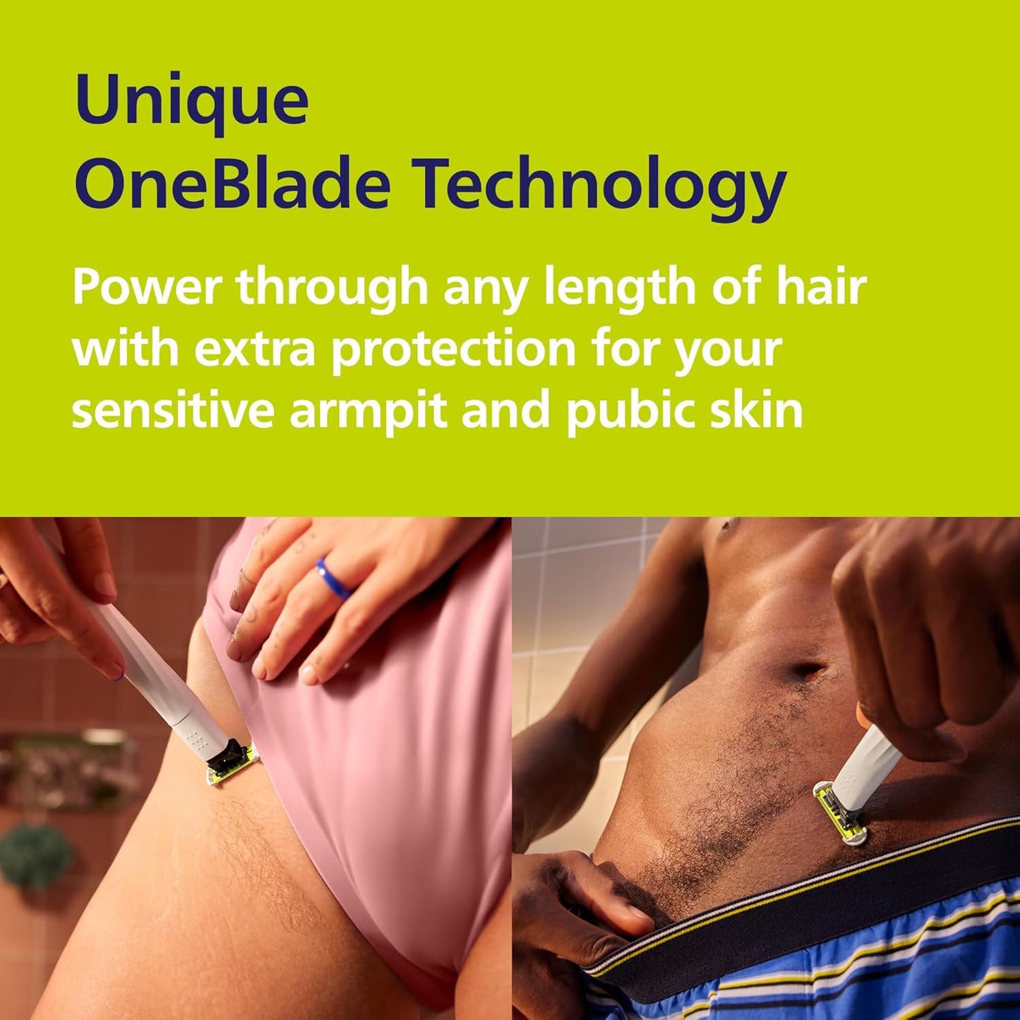 Philips Norelco OneBlade Intimate - Pubic Grooming & Shaving Tool with Skin Protection | Model QP1924/70