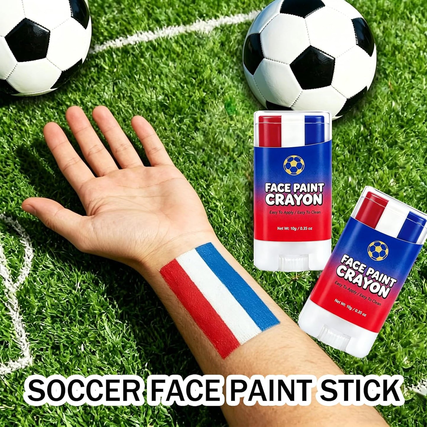 Patriotic USA Flag Face Paint Stick - Red, White & Blue Body Paint for Sports Fans | Perfect for 4th of July & World Cup 2026