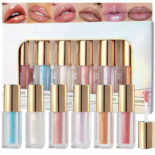 Colorful Shimmery Lip Gloss Set - 6 Pcs Long-Lasting Waterproof Moisturizing Lip Oil for Women’s Makeup | Perfect Gift