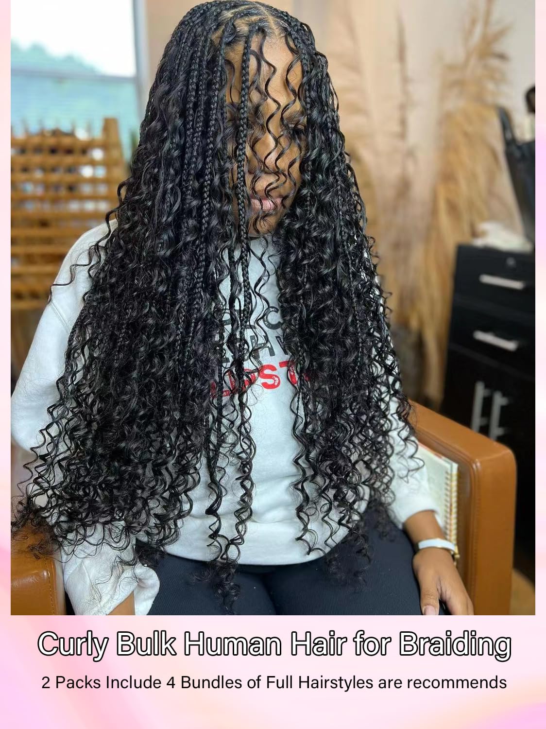 YNiSew Boho Braiding Hair Bulk - 100g Micro Braiding Bundles: Human Hair Without Wefts