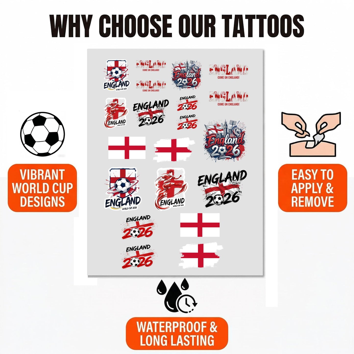 22 Pcs 2026 World Cup Tattoos Temporary Soccer Party Favors World Cup Party Decorations Soccer Stickers Gifts For Game Day Essential