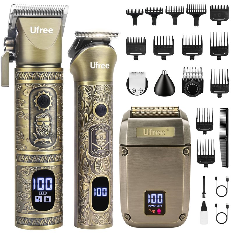 Ufree Beard Trimmer, Hair Clippers Mens Shaver Electric Razor, Hair Trimmer for Men Cordless Barber Clippers and Trimmers Set, Hair Cutting Kit for Men Grooming Gifts