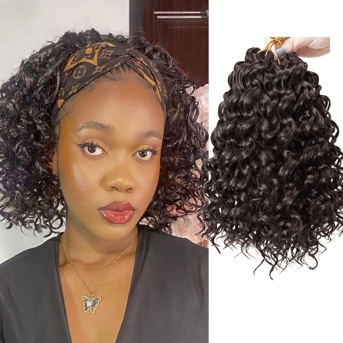 Water Wave Crochet Hair Extensions - Blonde Synthetic Bohemian Braids | 14 Inch Deep Wave (27#)