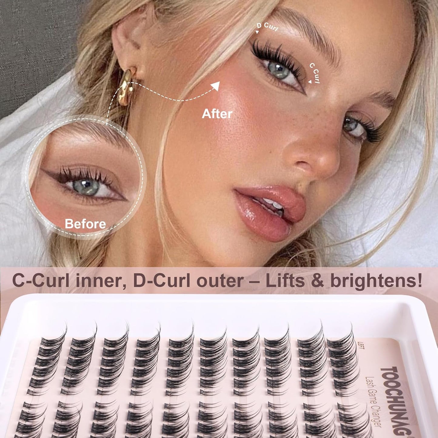 Wispy Lash Clusters - Natural 3D Eyelash Extensions for DIY Home Use | 7-15mm CD Curve