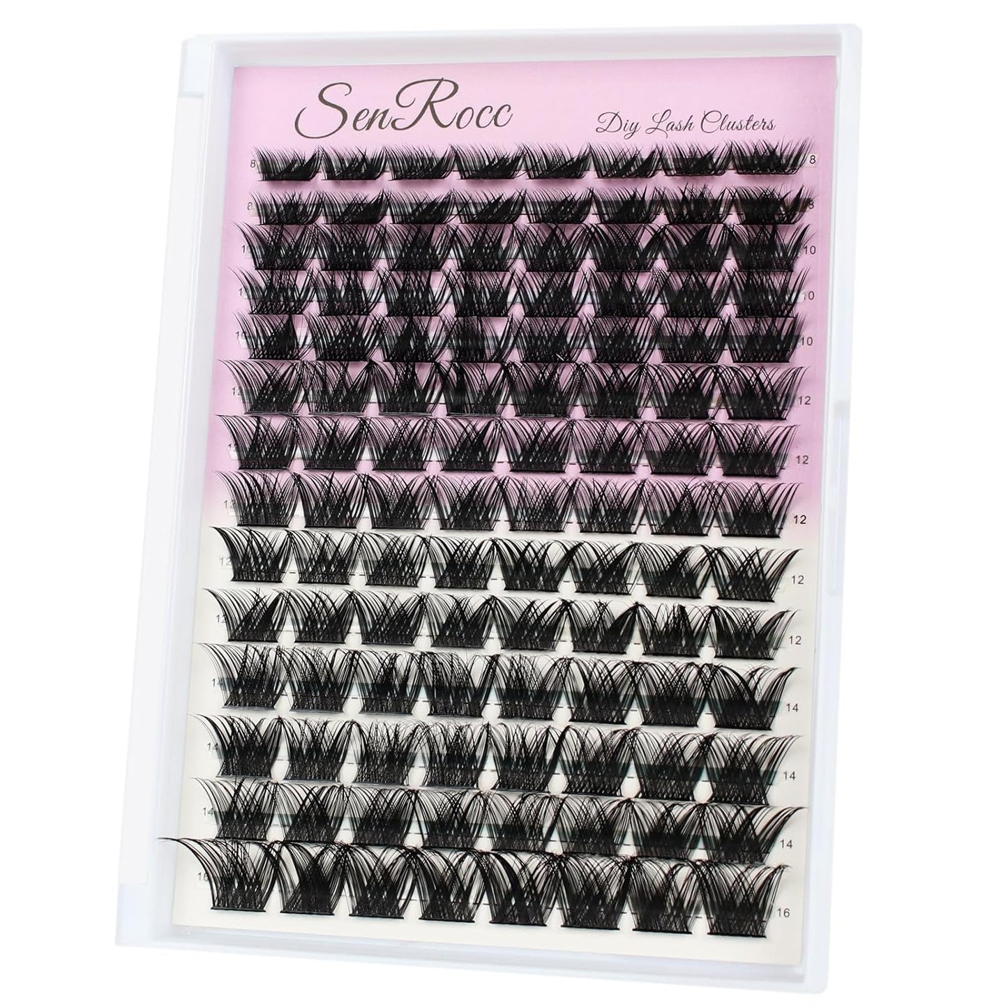 Wispy Individual Lash Clusters - DIY Eyelash Extensions for Natural Look | 8-14mm D Curve Mixed Tray