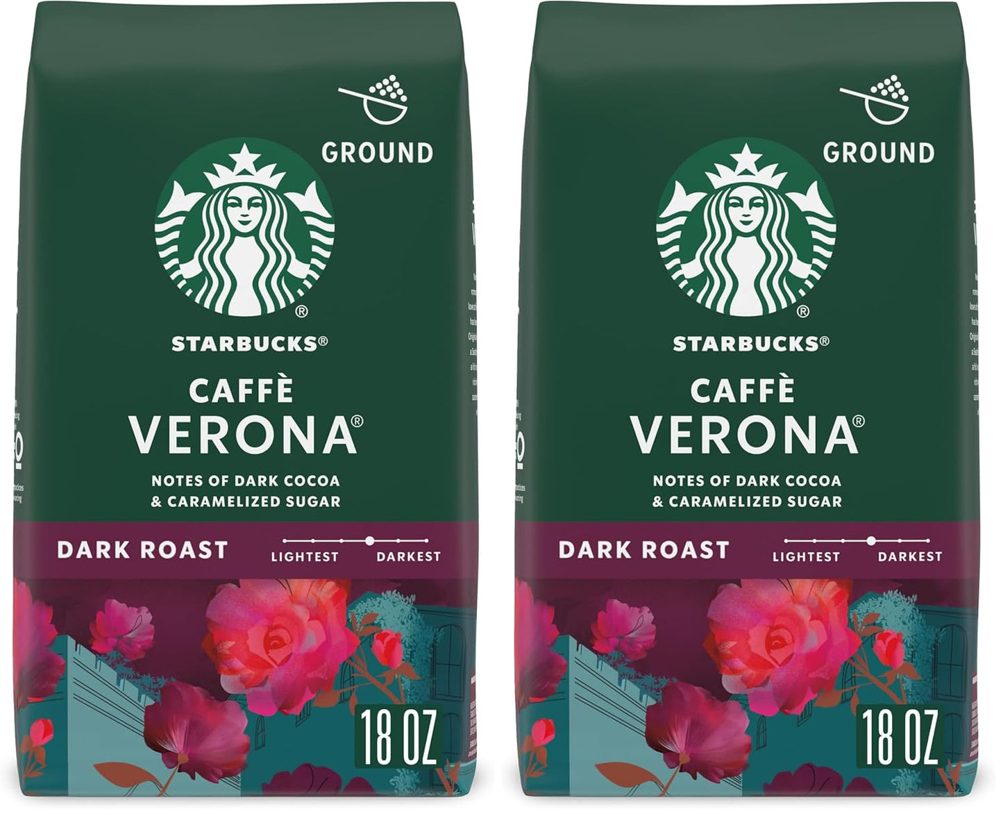Starbucks Ground Coffee - Dark Roast Italian Blend | 100% Arabica, 18 oz Bag