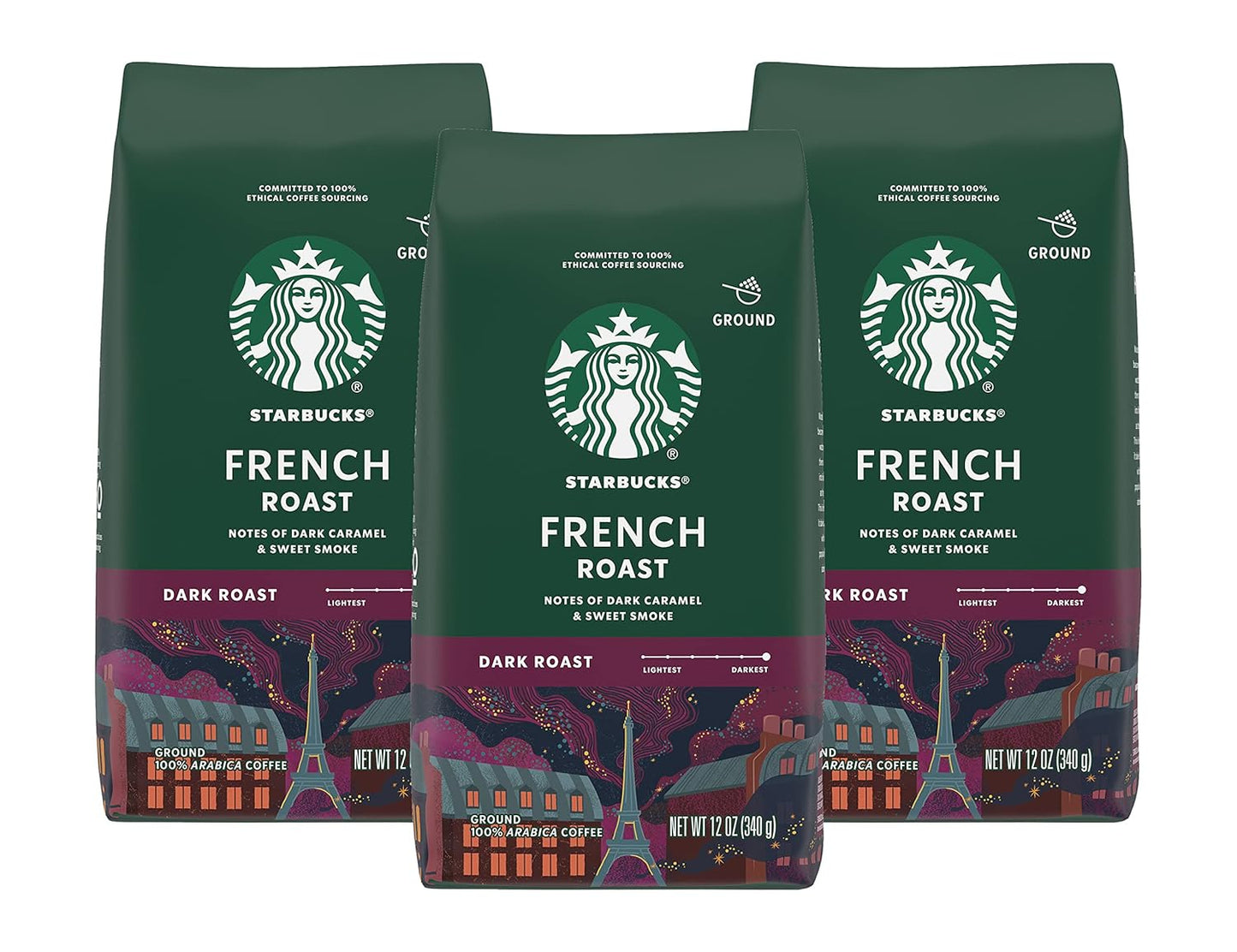 Starbucks Ground Coffee - Dark Roast Italian Blend | 100% Arabica, 18 oz Bag