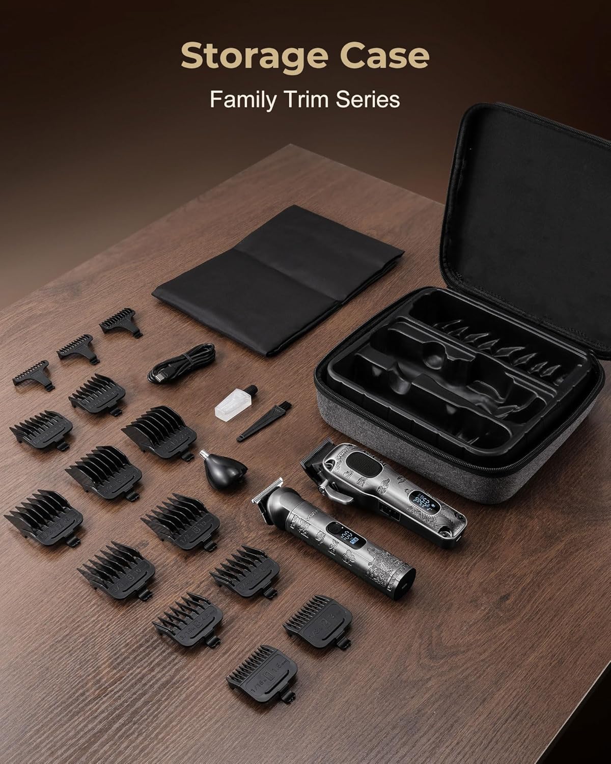 Professional Hair Clippers for Men - Cordless Hair Cutting Set | Electric Trimmer with Package Box