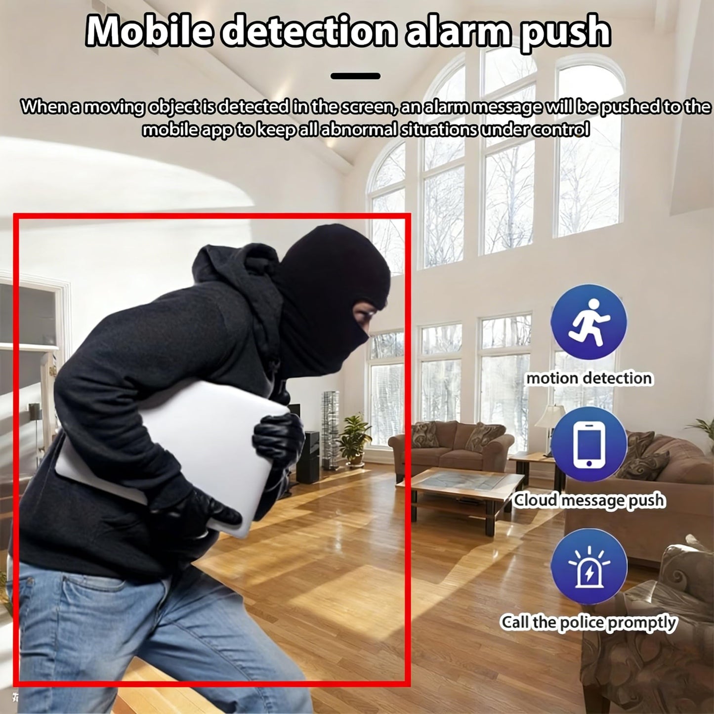 1080P Indoor Camera with 360 Degree Pan Tilt, Two Way Audio and 2.4G Auto Tracking, App Control, Person Pet Sound Detection, Privacy Mode for Home Nursery, White