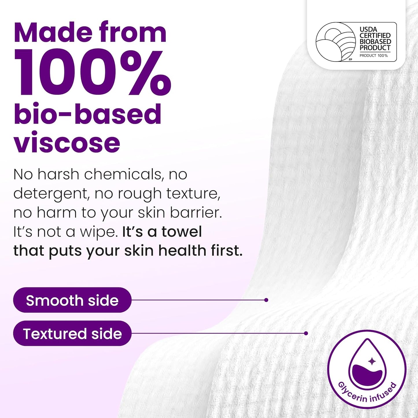 CLEAN SKIN CLUB Healthy Aging Clean Towels® | XL Disposable Face Towels - Reduces Fine Lines & Wrinkles (50 Count)