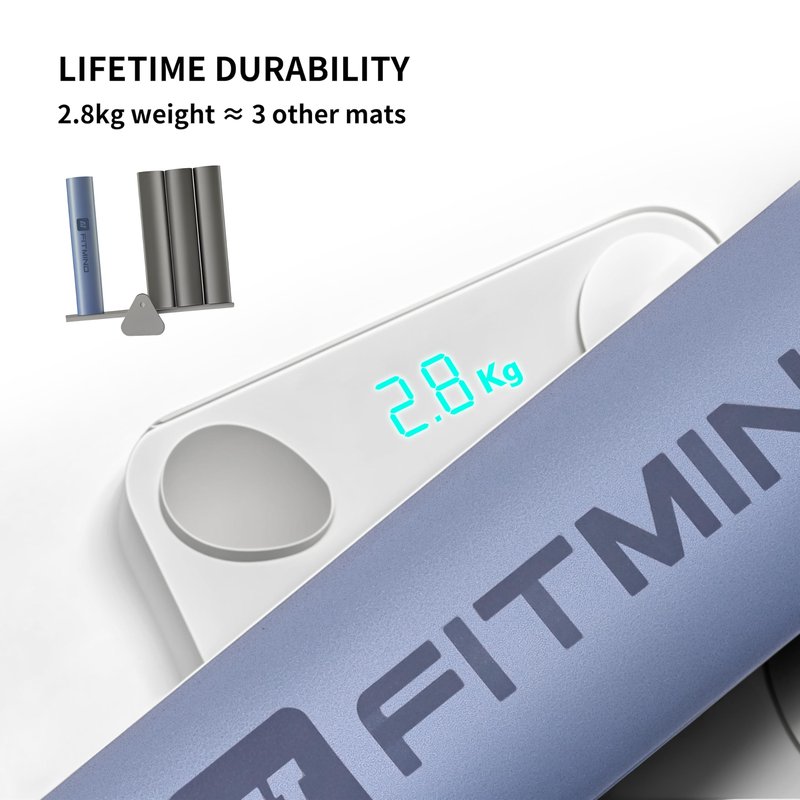 FITMIND Professional PU Rubber Yoga Mat, Double-Sided Non Slip Sweat Resistant Exercise Mat for Men Women, Comfortable Extra Long & Wide for Yoga, Pilates, Fitness, Home Gym, 72"×26.8"×0.18"(4.5mm)Thick