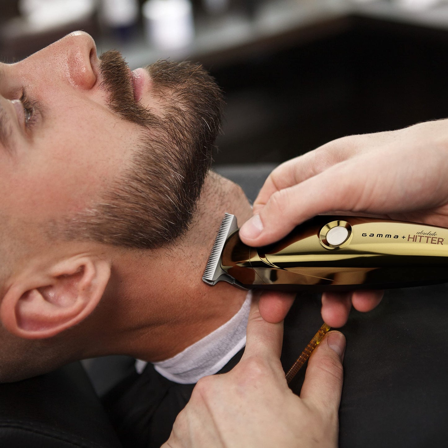 GAMMA+ Replacement X-Pro Wide Stainless Steel with Black Diamond Carbon DLC The One Cutting Trimmer Blade Set