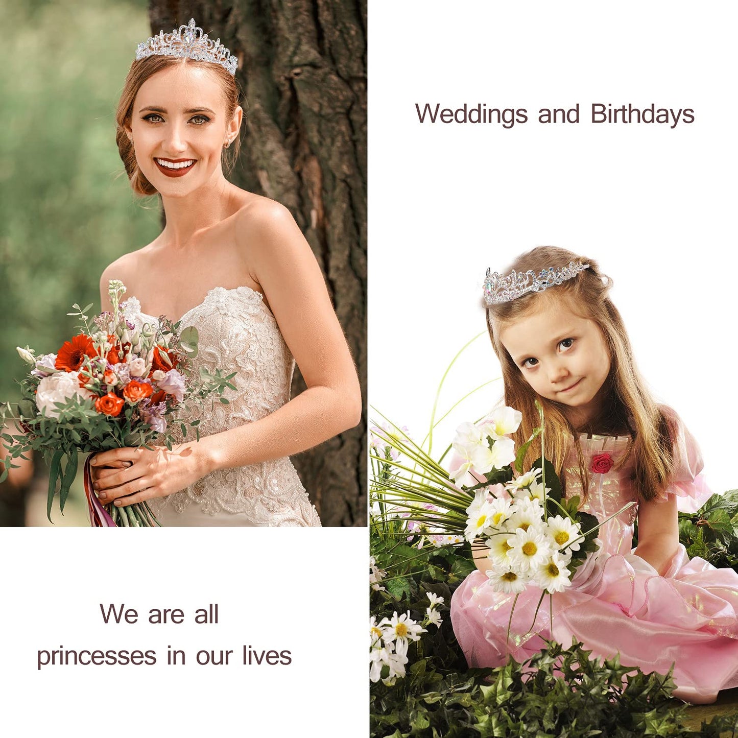 Velscrun Birthday Queen Tiaras Crown for Women, Girls Princess Crowns for Women, Queen Tiara for Mom, Silver Birth Crown Headband Birth Sash, 30th 40th 50th Birthday Prom Party Decorations for Mother