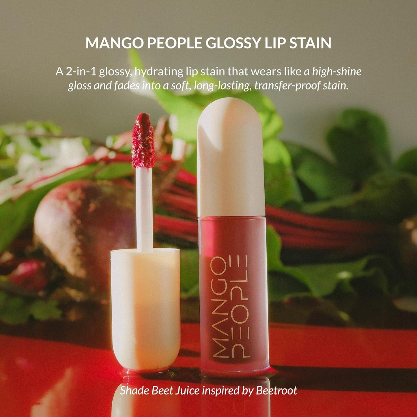 Hydrating Glossy Fruit Lip Stain - 2-in-1 Tint & Oil for Soft, Smooth Lips | Beet Juice