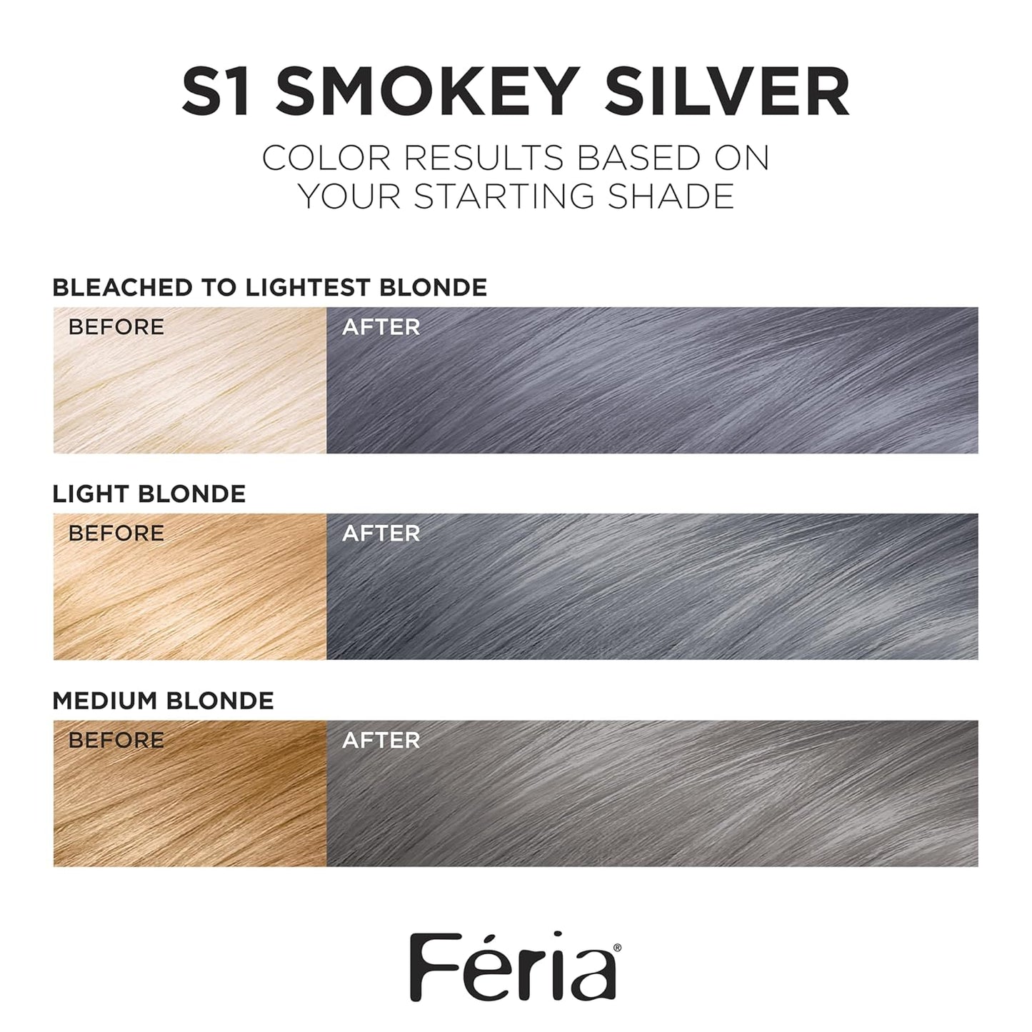 L'Oreal Paris Feria Smokey Silver Permanent Hair Color - Multi-Faceted Shimmering Dye Kit