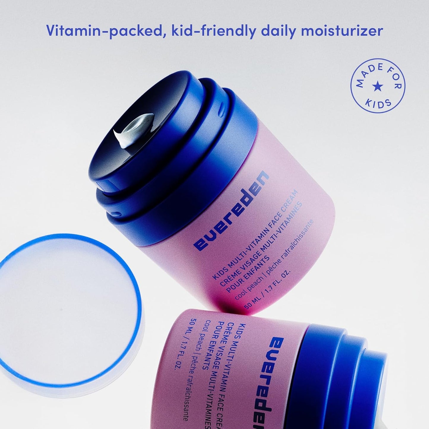 Evereden Kids Face Cream - Clean Non-Toxic Peach Moisturizer | 1.7 oz Skin Care for Children