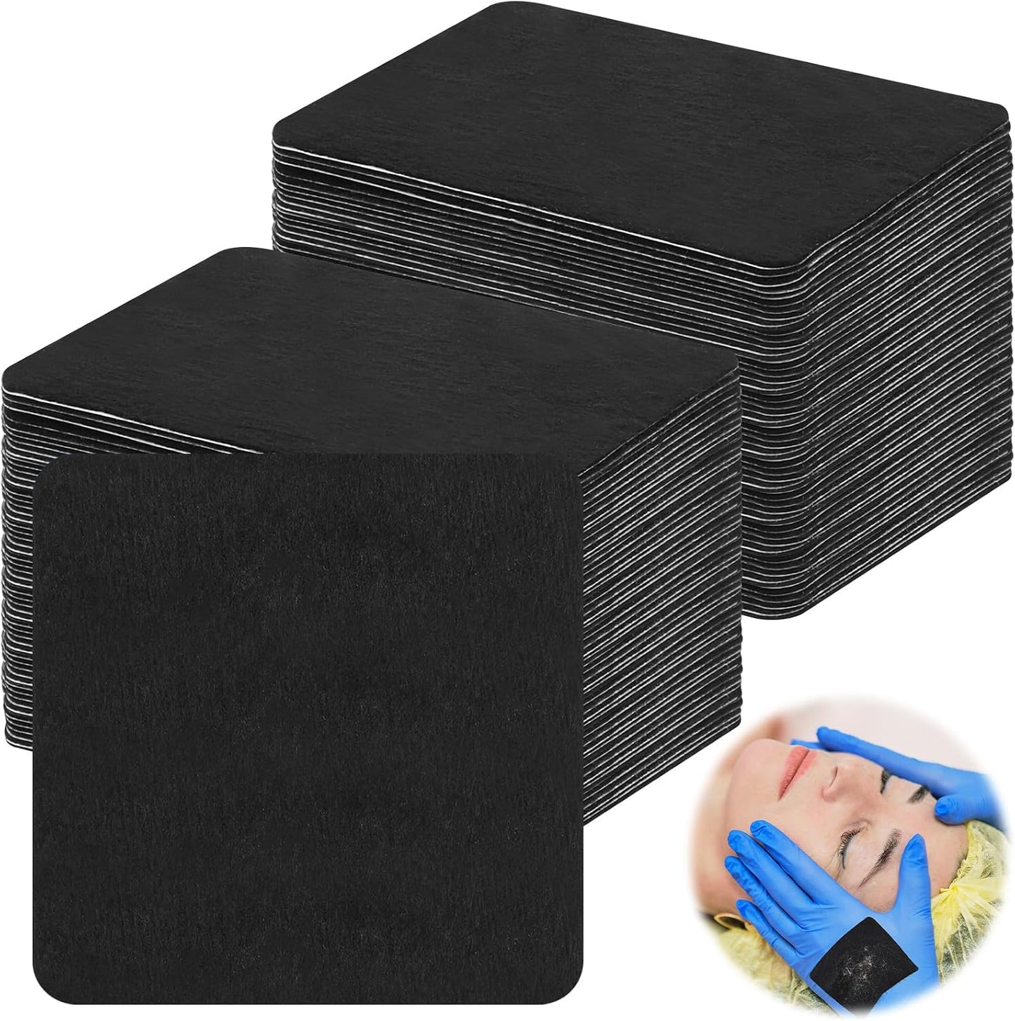 Dermaplaning Blade Wiping Pads - 100 Pcs Hair Remover Wipes for Face & Eyebrows | Black