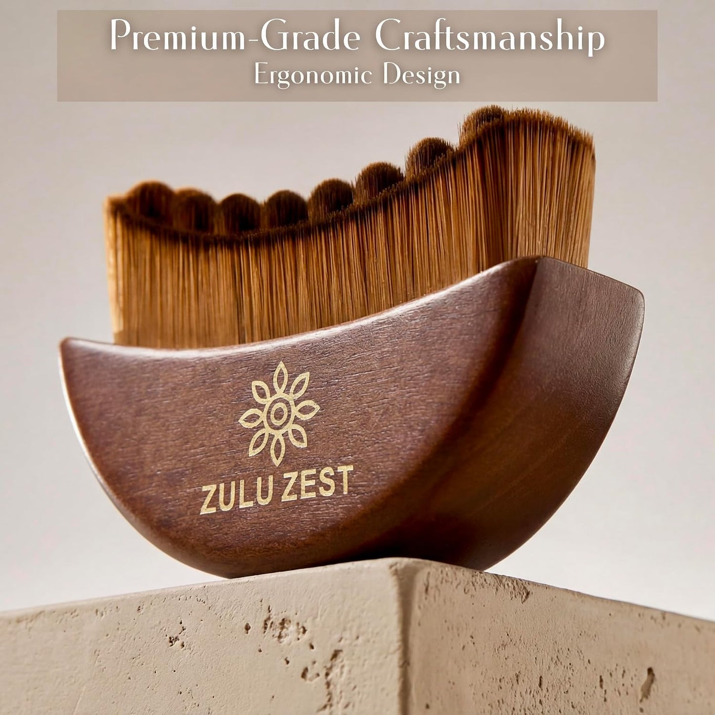 Lymphatic Drainage Face Brush - Manual Contour Massager with Wooden Handle | Curved Bristles for Puffiness Relief