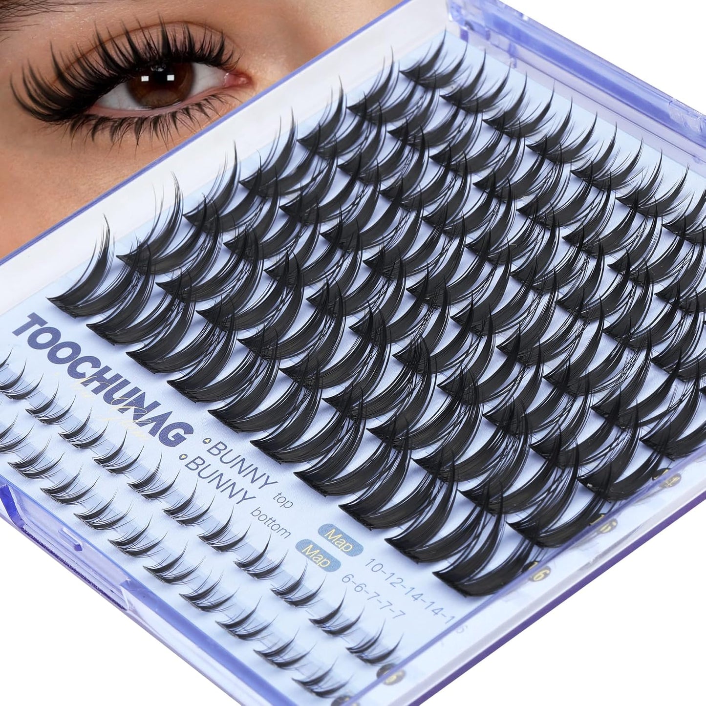 Anime Lash Clusters - 12-20mm Volume Extensions for DIY Manga Looks | D Curly Wispy Lashes