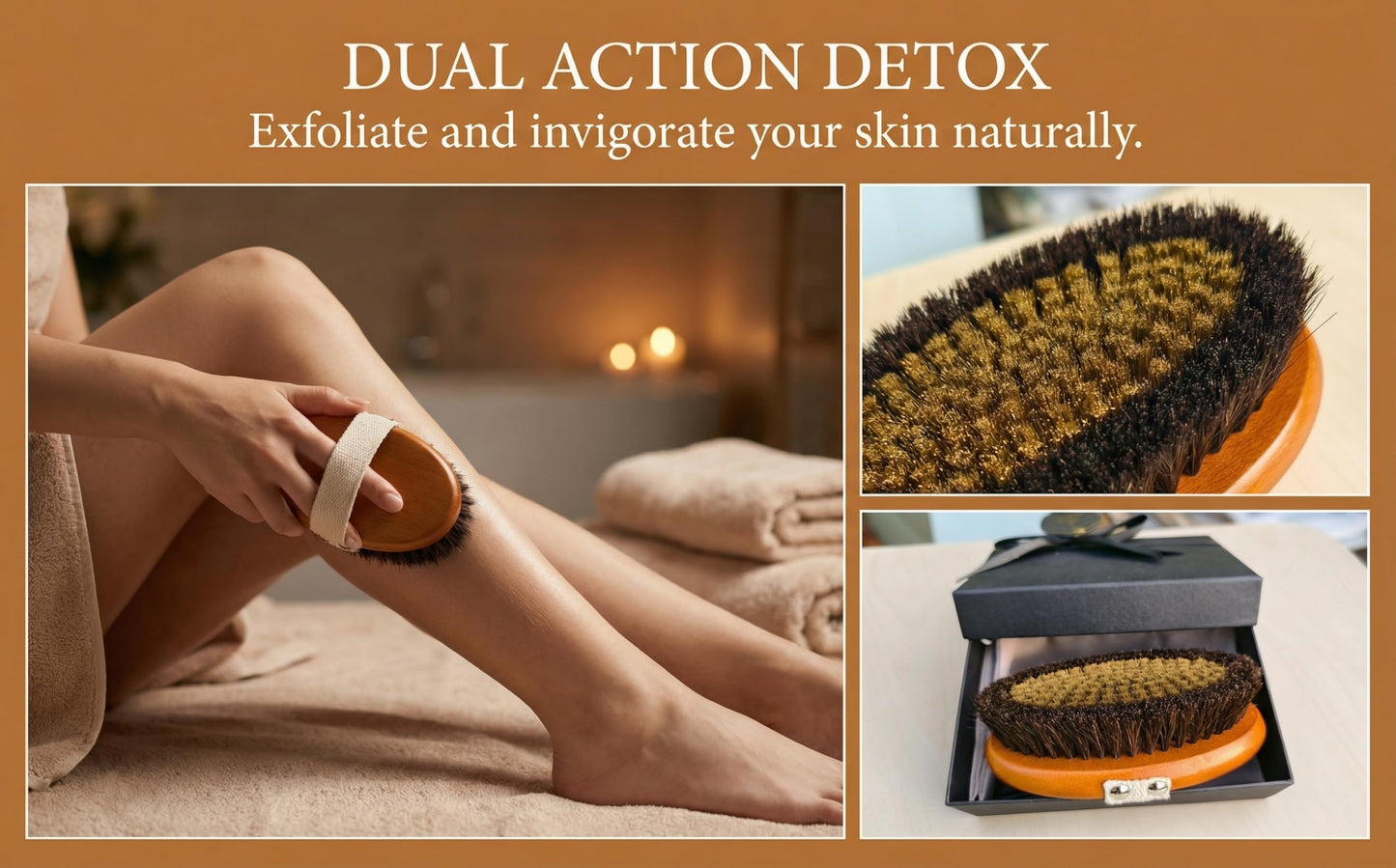LTBLTF Ionic Copper Dry Brushing Body Brush for Lymphatic Drainage – Exfoliating Dry Brush for Radiant Skin,Cellulite,Circulation,Stress Relief – Premium Gift
