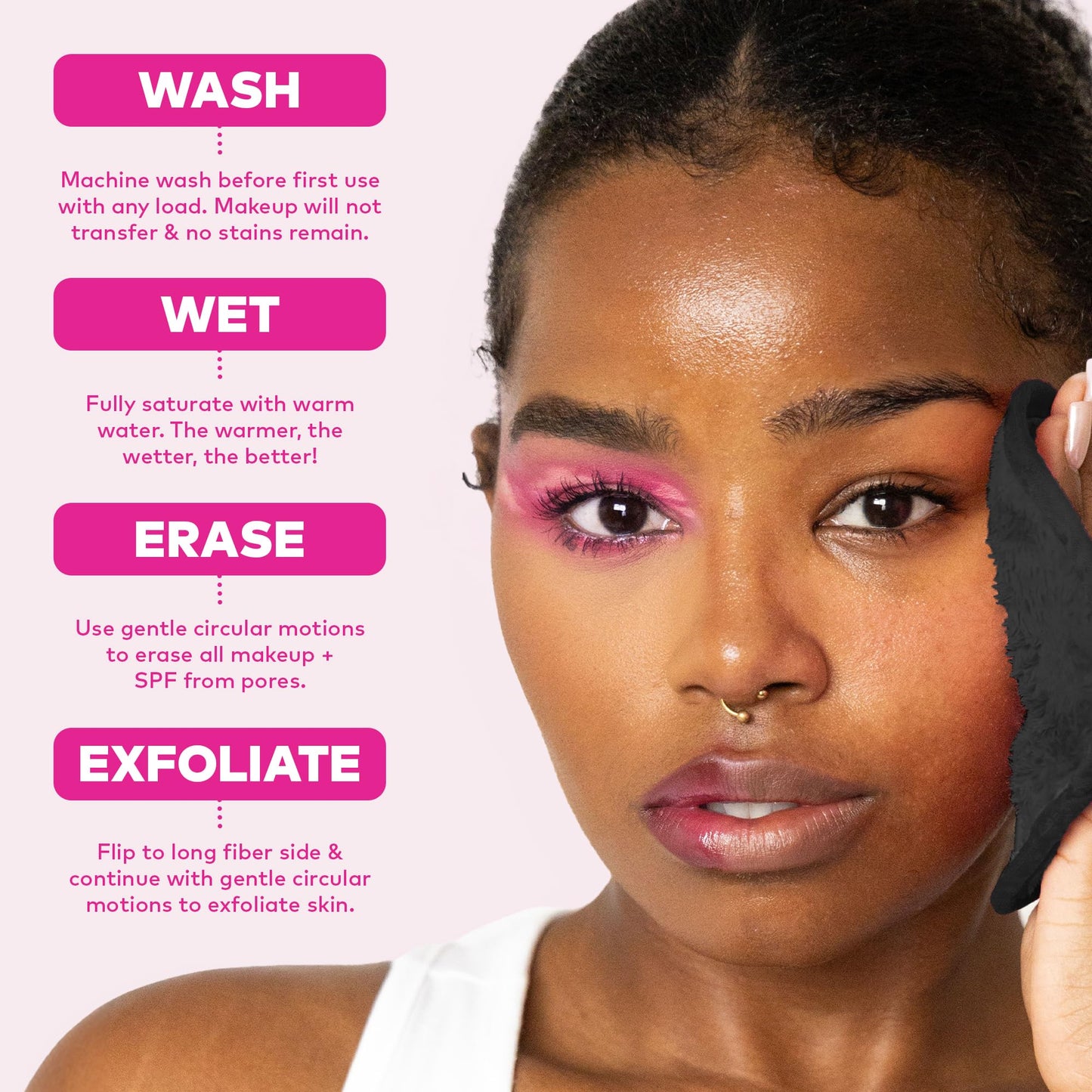 The Original MakeUp Eraser PRO, Effortlessly Remove All Makeup Using Only Water, Including Waterproof Mascara, Eyeliner, Foundation, Lipstick, Sunscreen,and More! Chic Black, 1ct.