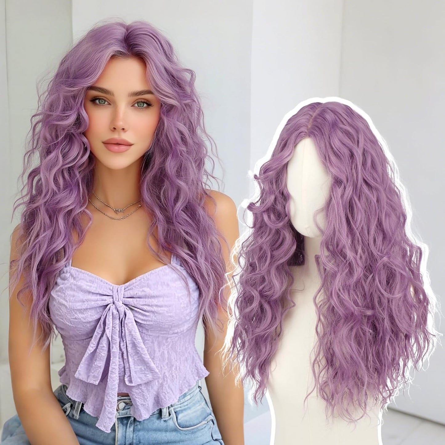 Brown Lace Front Wigs for Women - Natural Hairline, Long Wavy Curly, 21 Inch | Glueless & Beginner Friendly
