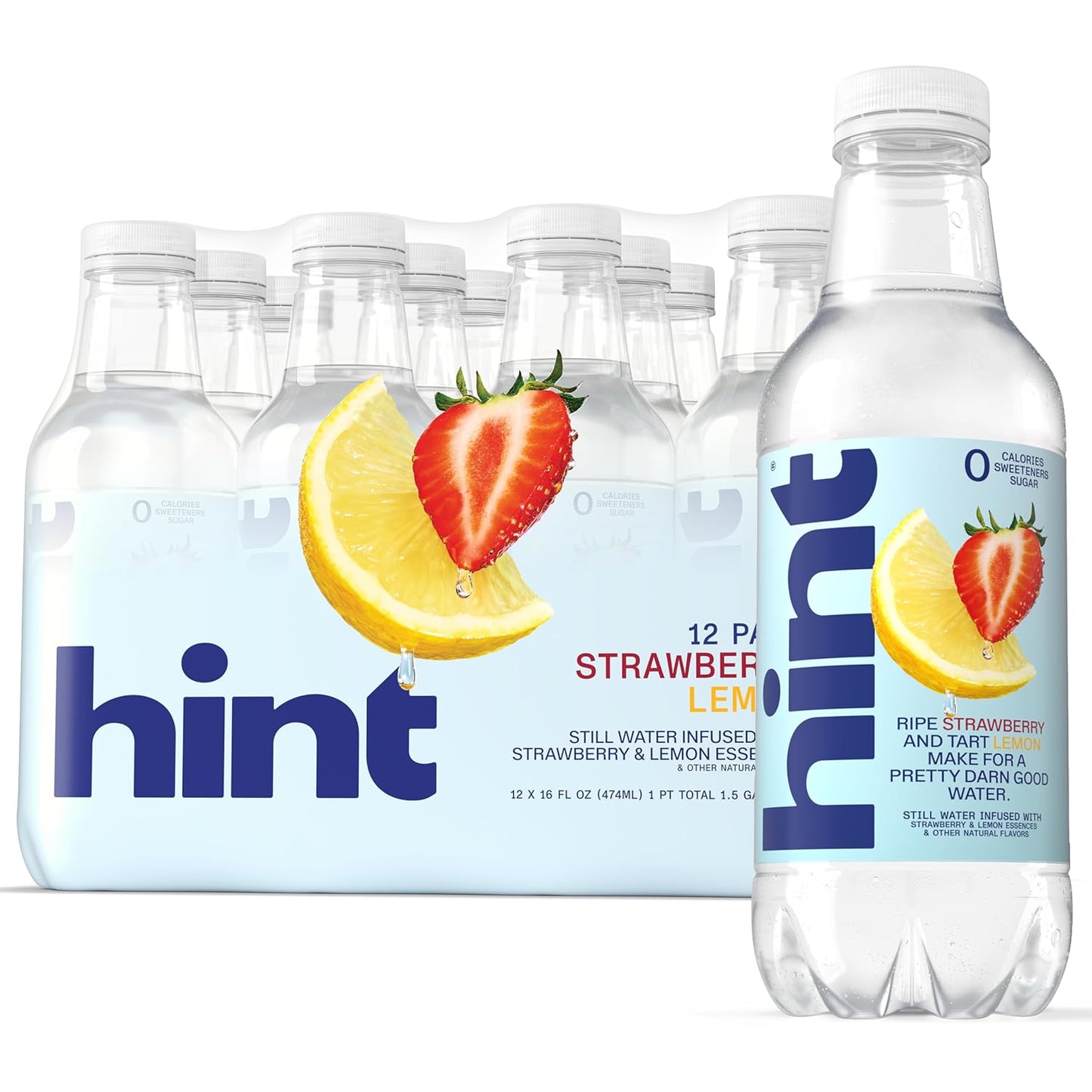 Hint Infused Bottled Water Variety Pack - Sugar-Free, Zero Calorie Natural Flavors | 16 Fl Oz (Pack of 12)