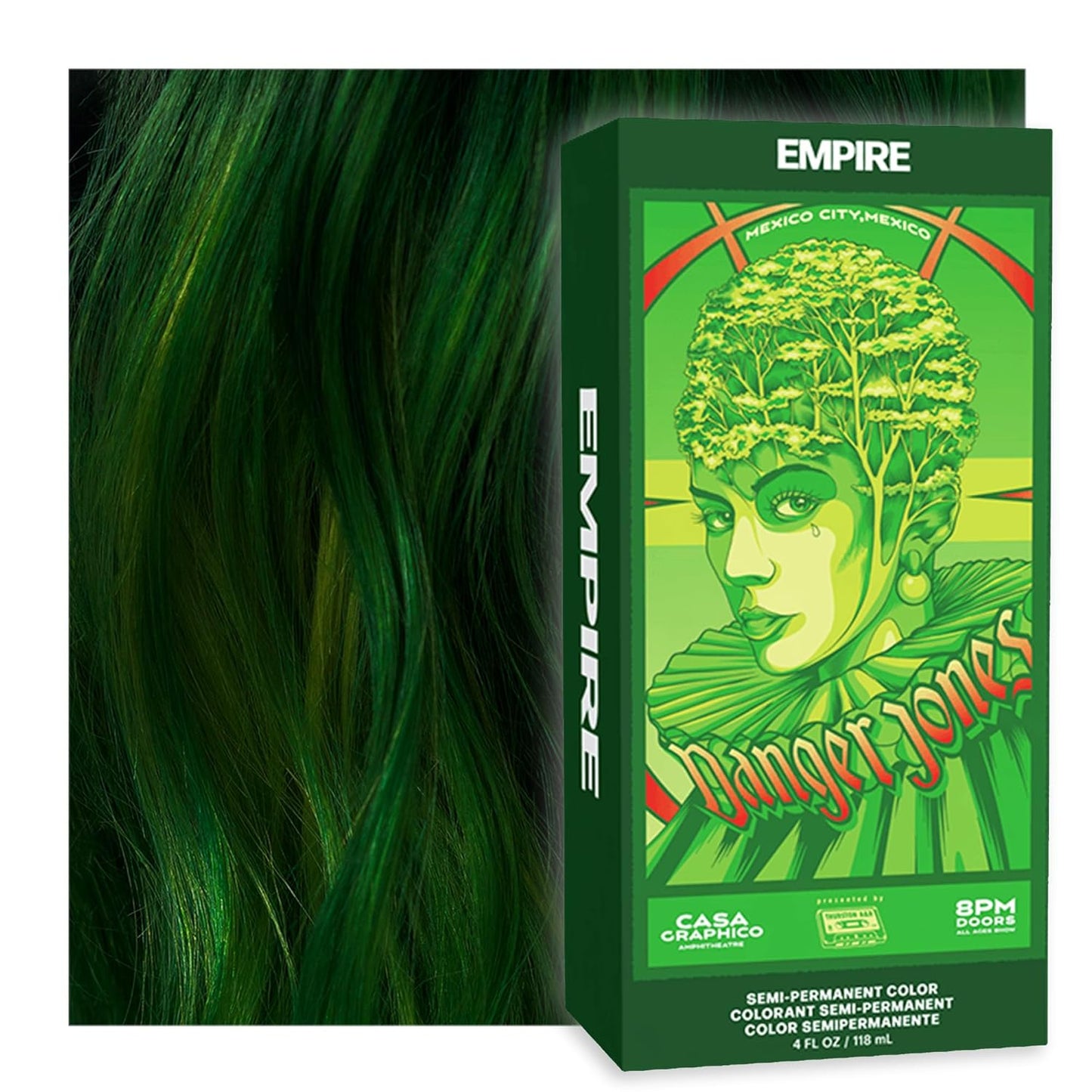 Adrenaline Neon Green Semi-Permanent Hair Color - Vibrant, Long-Lasting Formula