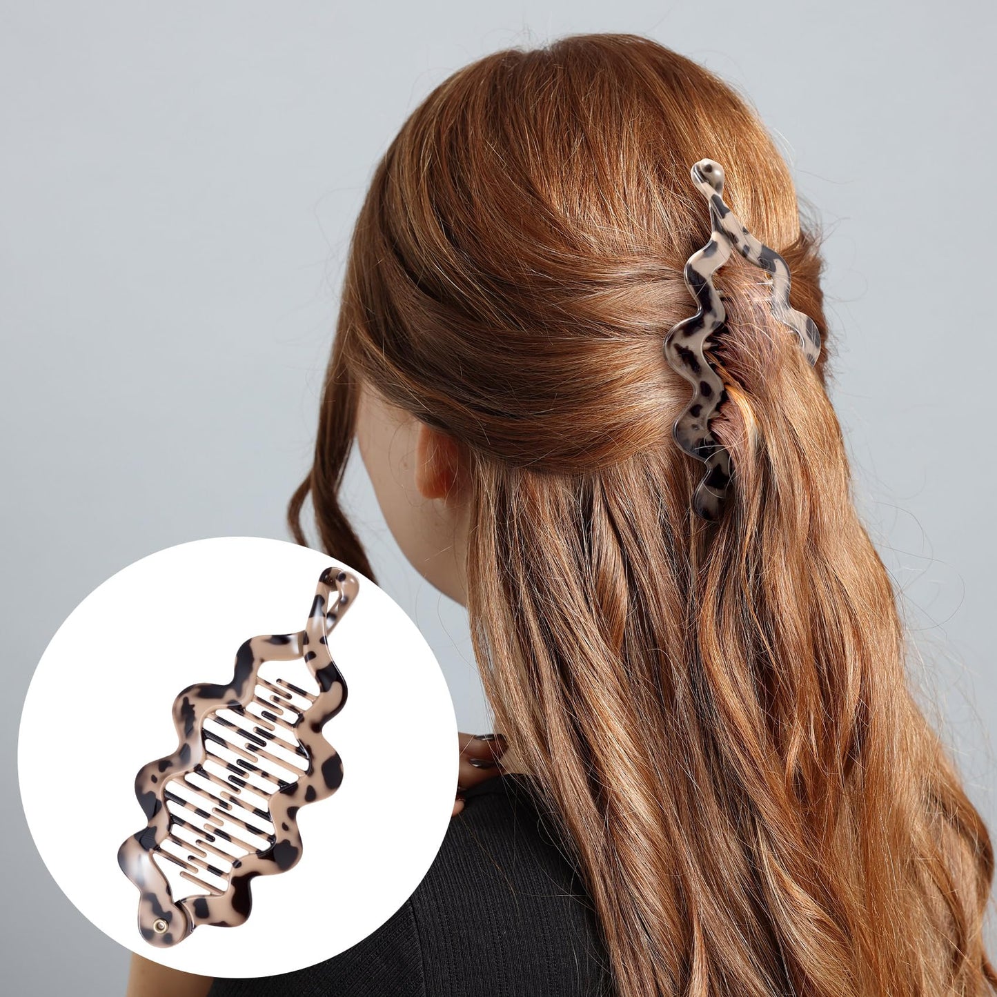 Alpinleux 4 Pcs Small Banana Clips for Thin Hair, Banana Clips for Wowen Hairclips Claw Barrettes Fashion Thick Thin Summer Hair Accessories Beach Curl Black Aesthetic Volume Root Ponytail Hair Clips