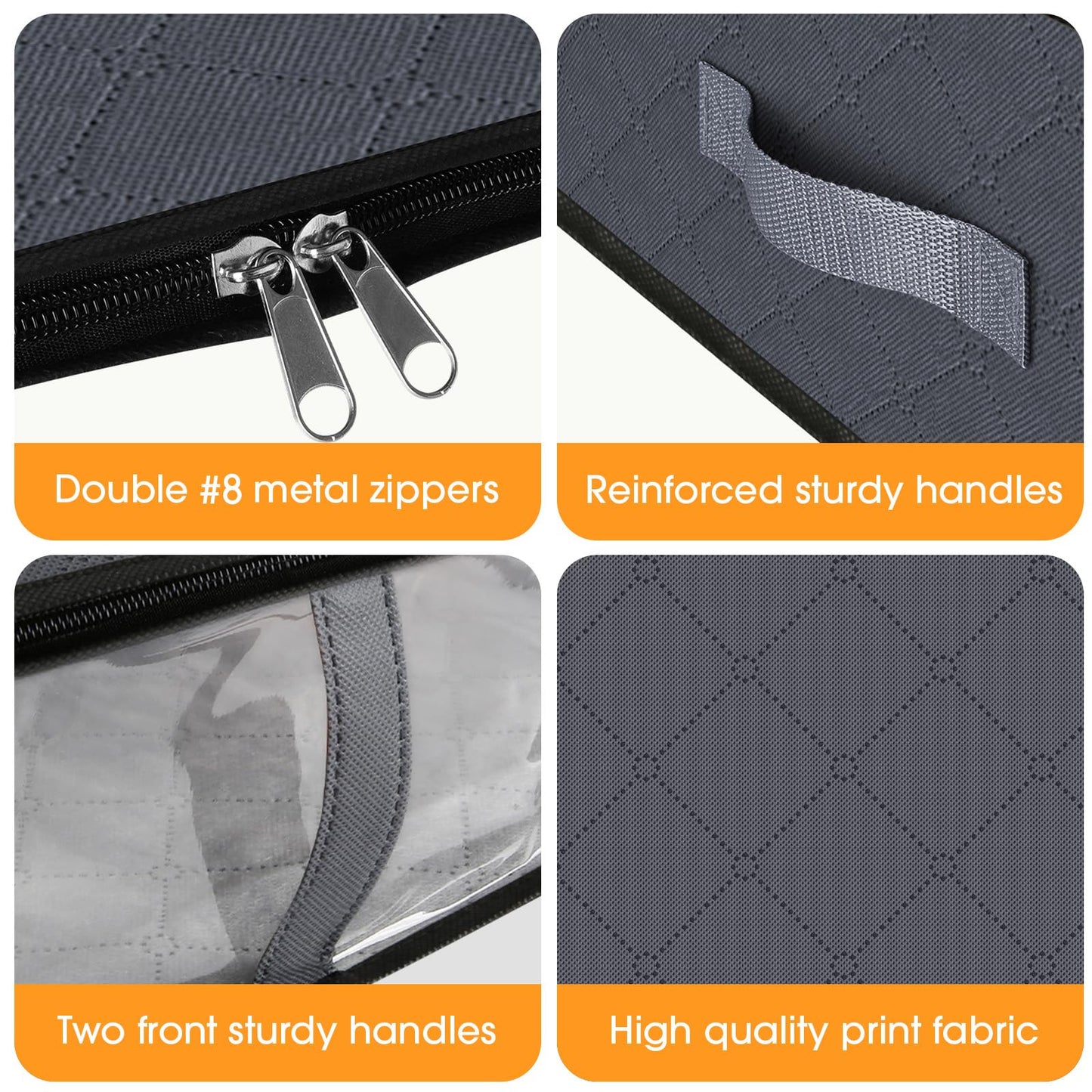 StorageRight Under Bed Storage Bags 3 Pack, 40L Large Clothes & Comforter Storage Containers with Clear Window, Breathable Fabric Organizer for Blankets, Bedding, Seasonal Clothing