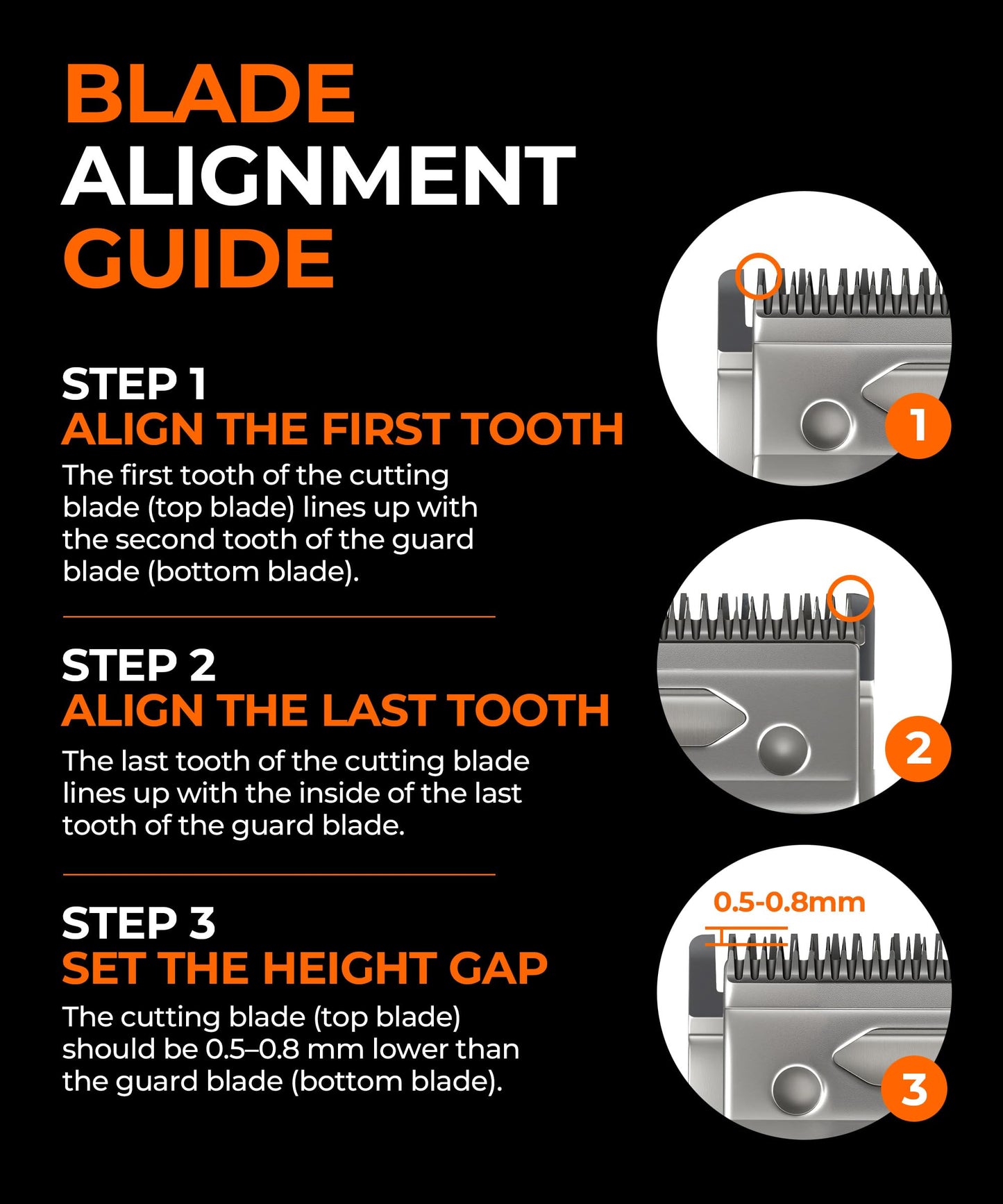 Professional 3-Hole Adjustable Clipper Blade Replacement Compatible with Wahl Designer, Senior, Cordless Designer, Pilot & Sterling Clippers, 1–3 mm Fade Blade (2 Pack)
