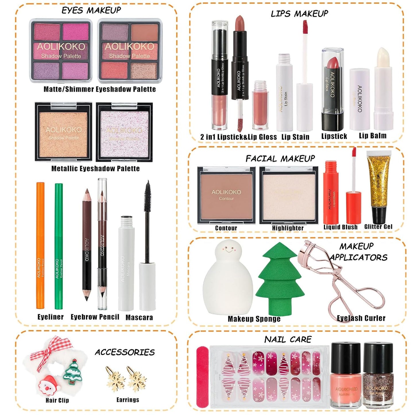 Makeup Kit for Women & Teen Girls - 24 Pcs Full Set with Eyeshadow, Blush, Lipstick, Mascara & Accessories