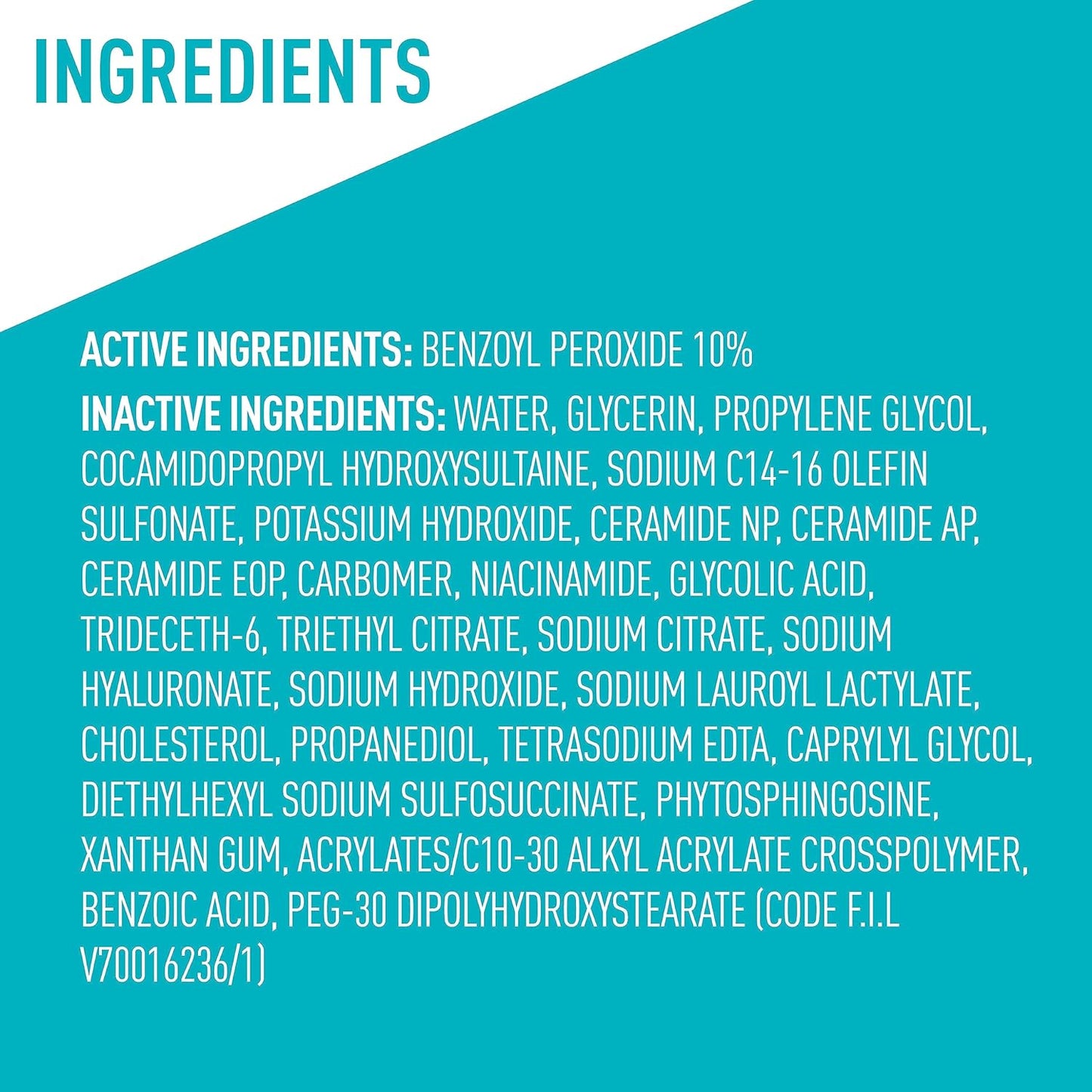 CeraVe Acne Foaming Cream Wash - Gentle Cleanser with 10% Benzoyl Peroxide, Hyaluronic Acid & Niacinamide | 5 Oz