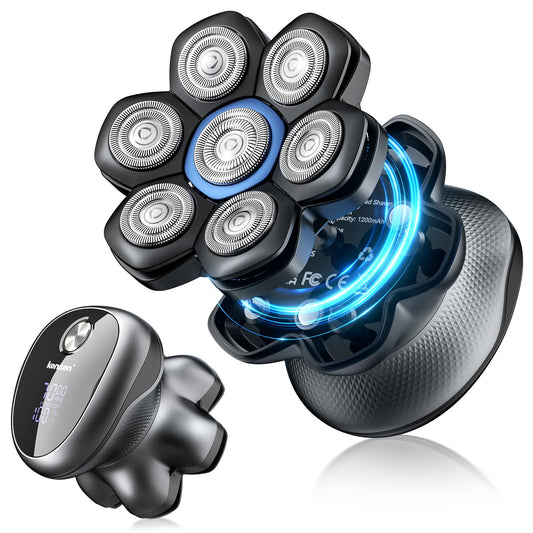 7D Head Shavers for Bald Men - 2026 New Dual Speed Electric Shaver, Bald Head Shaver with Magnetic Shaver Head IPX6 Waterproof Wet/Dry Use Shaving Balding Clipper LED Display Ink Black